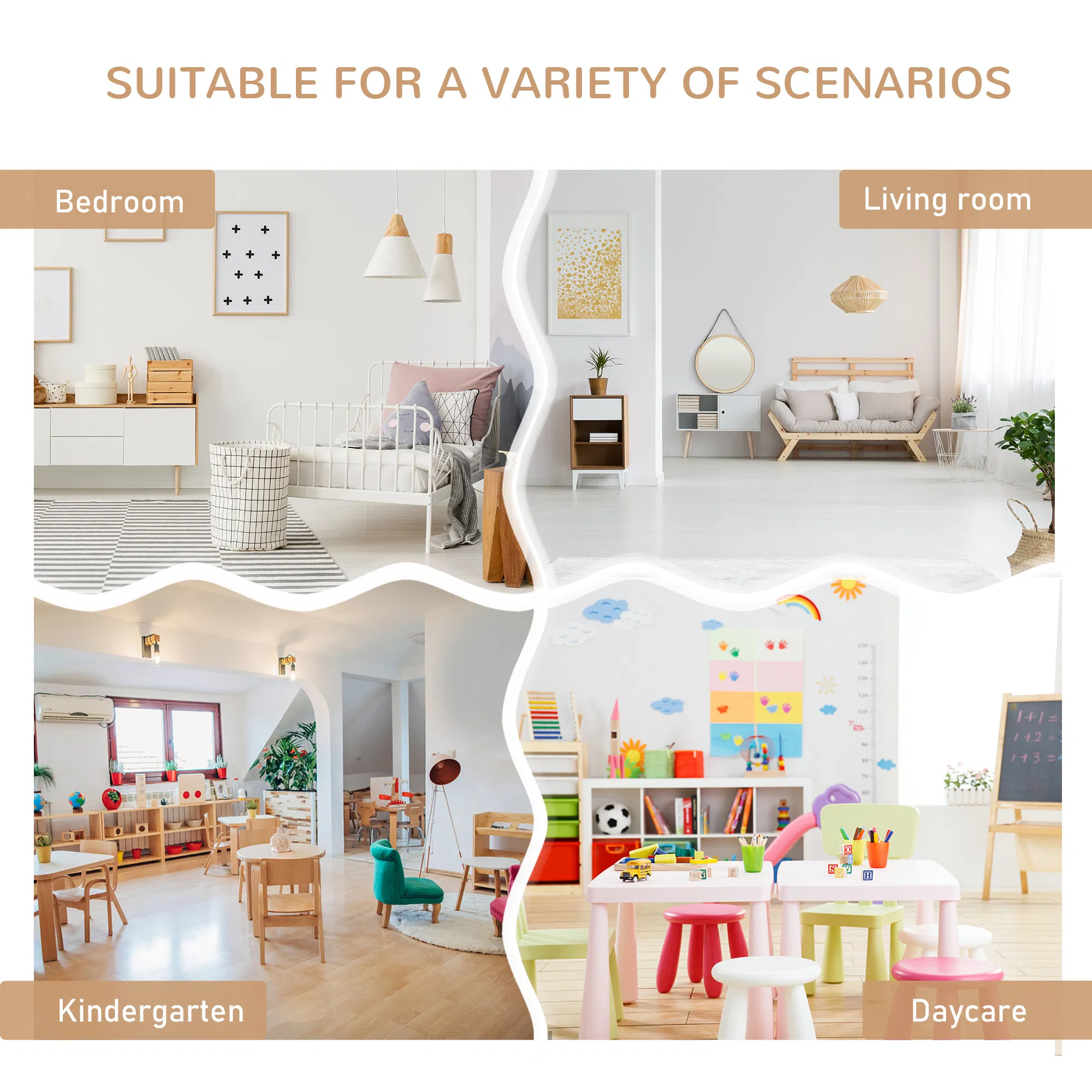 4-Piece Set Kids Wood Table Chair Bench with Storage Function Easy to Clean Gift for Girls Boys Toddlers Age 3 Years up Natural and White photo 4