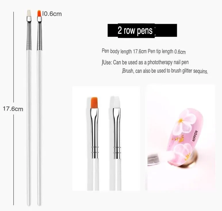 20PCS/Set Nail Art Design Dotting Painting Drawing Polish Brush Pen Tools UV Gel photo 2