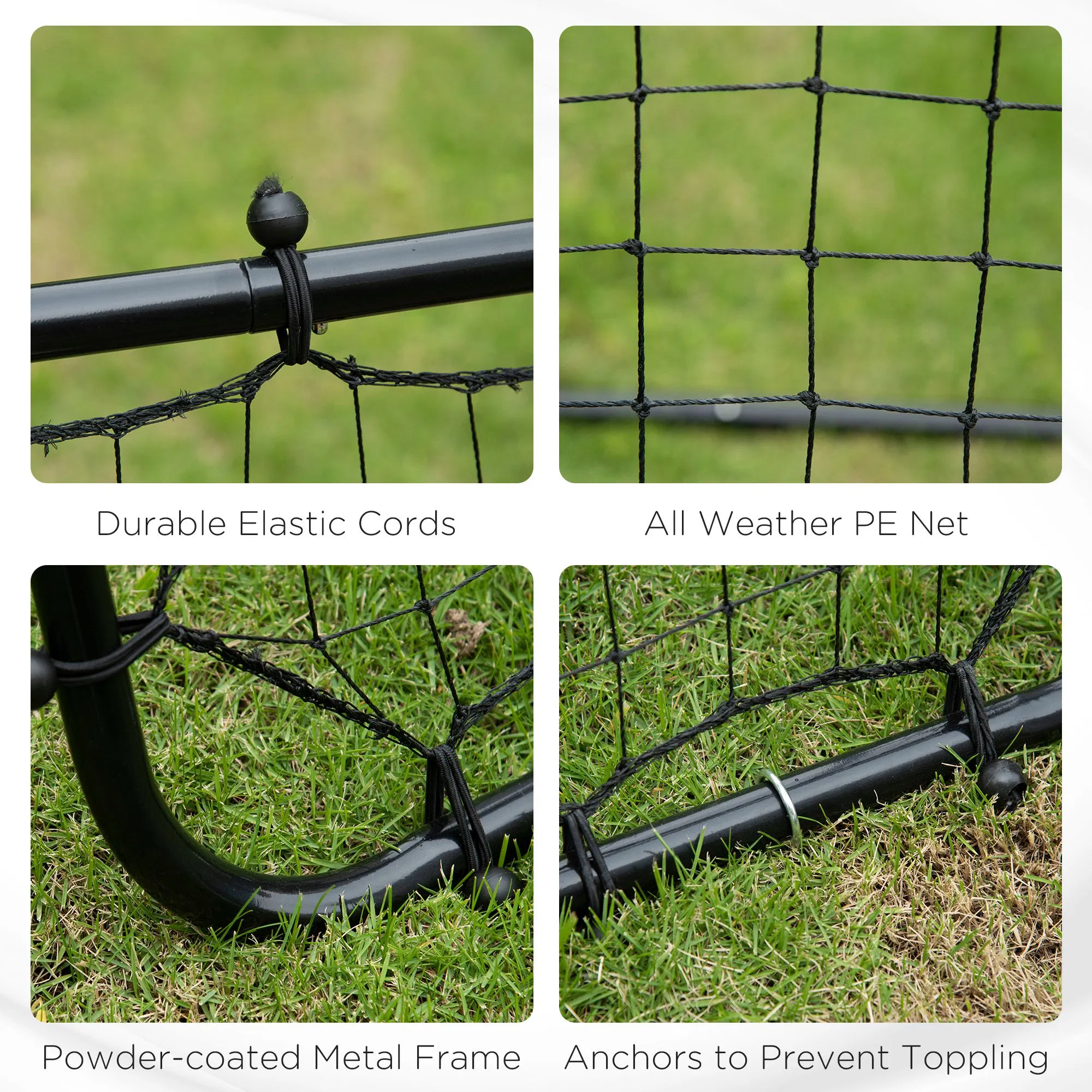 Volleyball Rebounder Net Football Training Aid Kickback Target Play Black photo 5