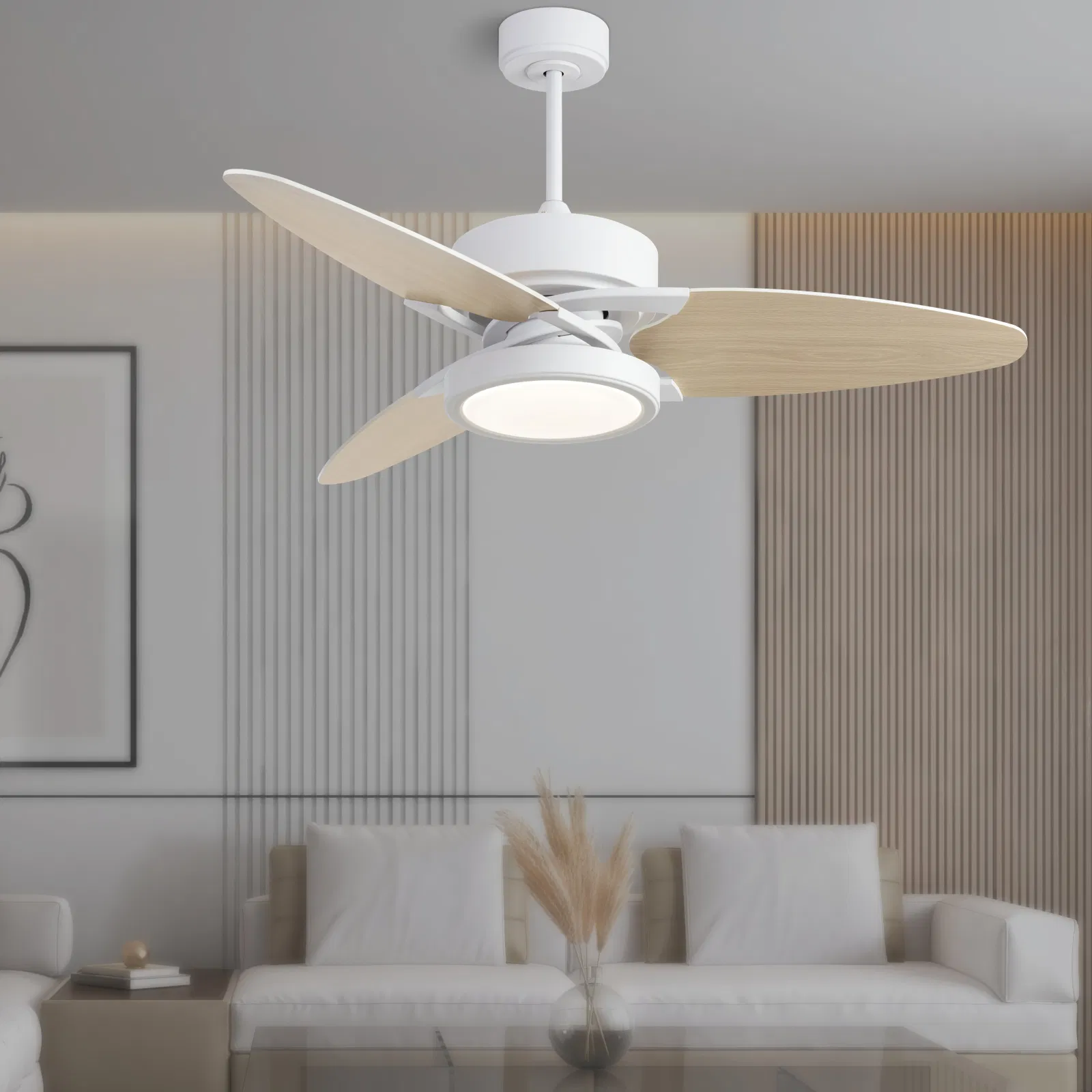 Light Pro 52 in. LED Indoor White Smart Ceiling Fan with Remote Control [Unable to ship on weekends, please note that] photo 6