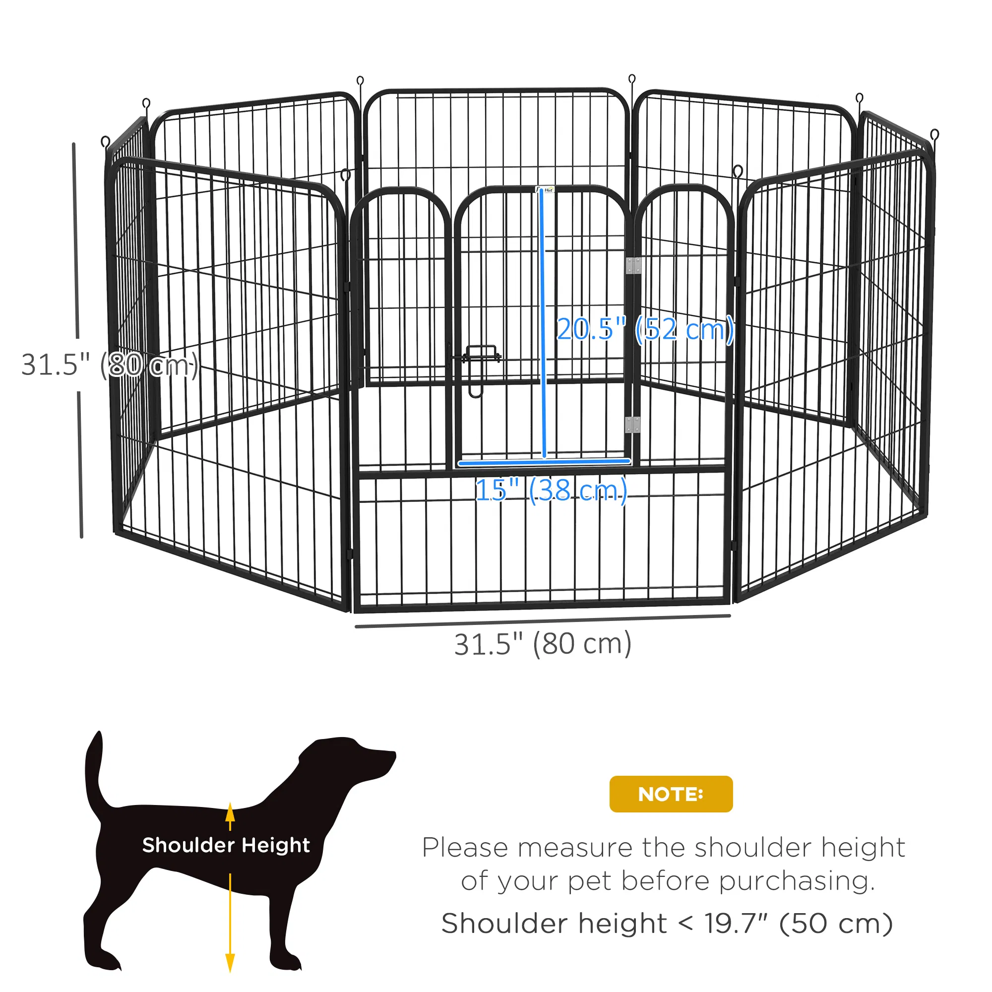 8 Panel Pet Playpen Play Yard Fence Home DIY Heavy-Duty Metal Foldable Indoor Outdoor 31.5"H photo 5