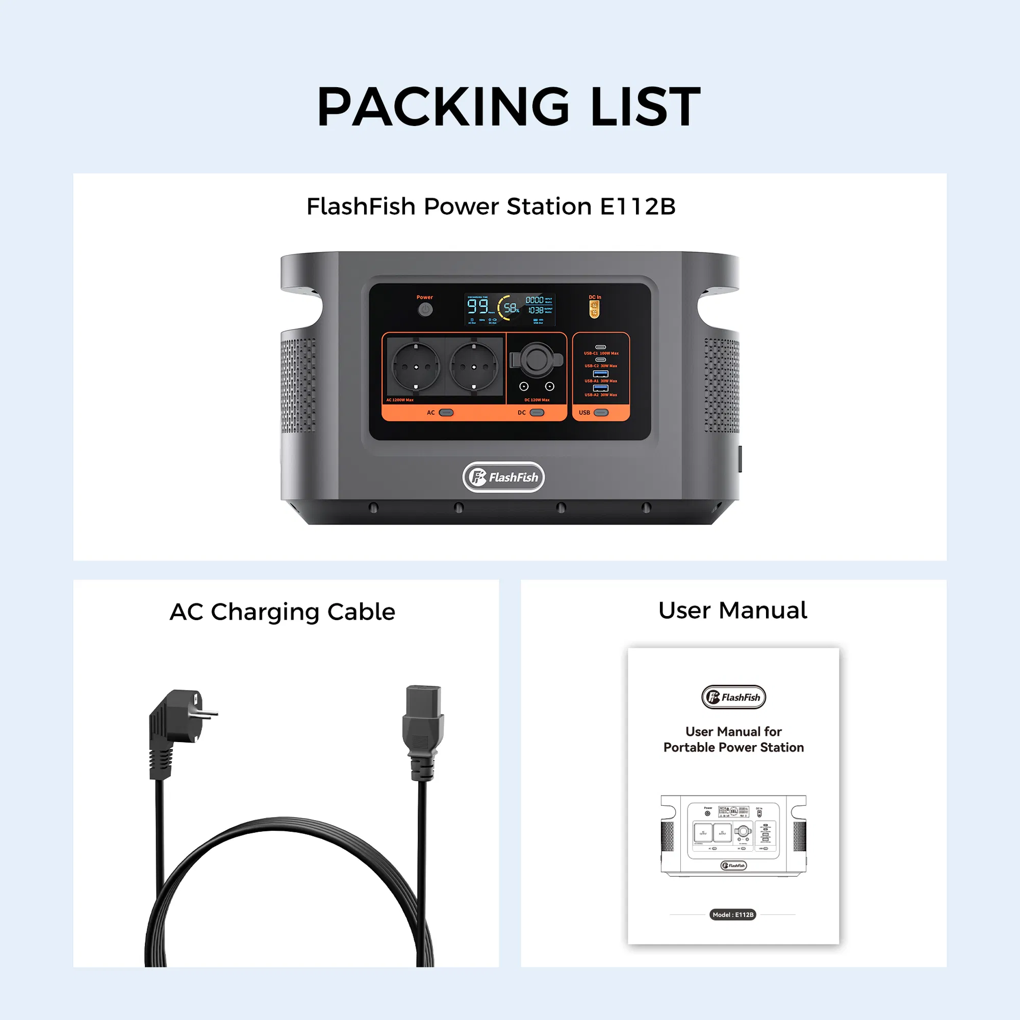 1200W Portable Power Station, 1008Wh | 1200W LiFePO4 Safety Battery Pack, LED Light | 960W Fast Charging | Smart Display | Smart Temperature Control, Suitable for Home, Camping, and Emergency Use photo 4