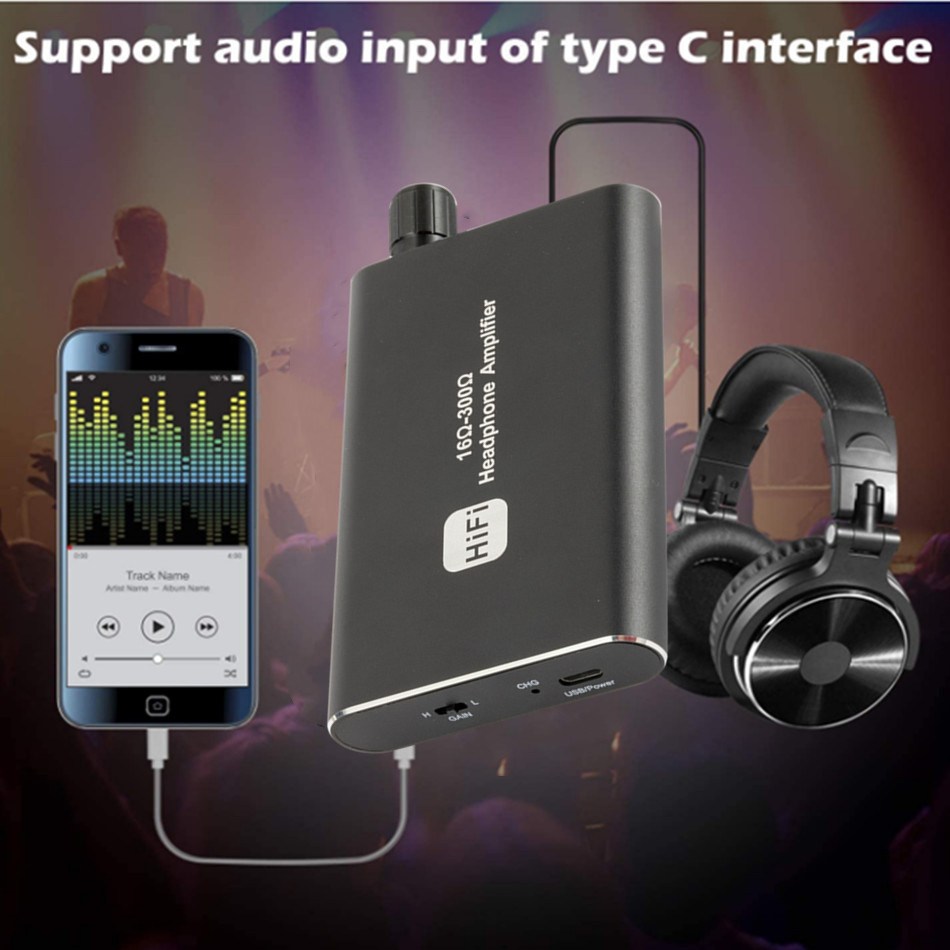 16-300Ω HIFI Headphone Amplifier Portable Earphone AMP 3.5mm w/ Audio USB Cable photo 8