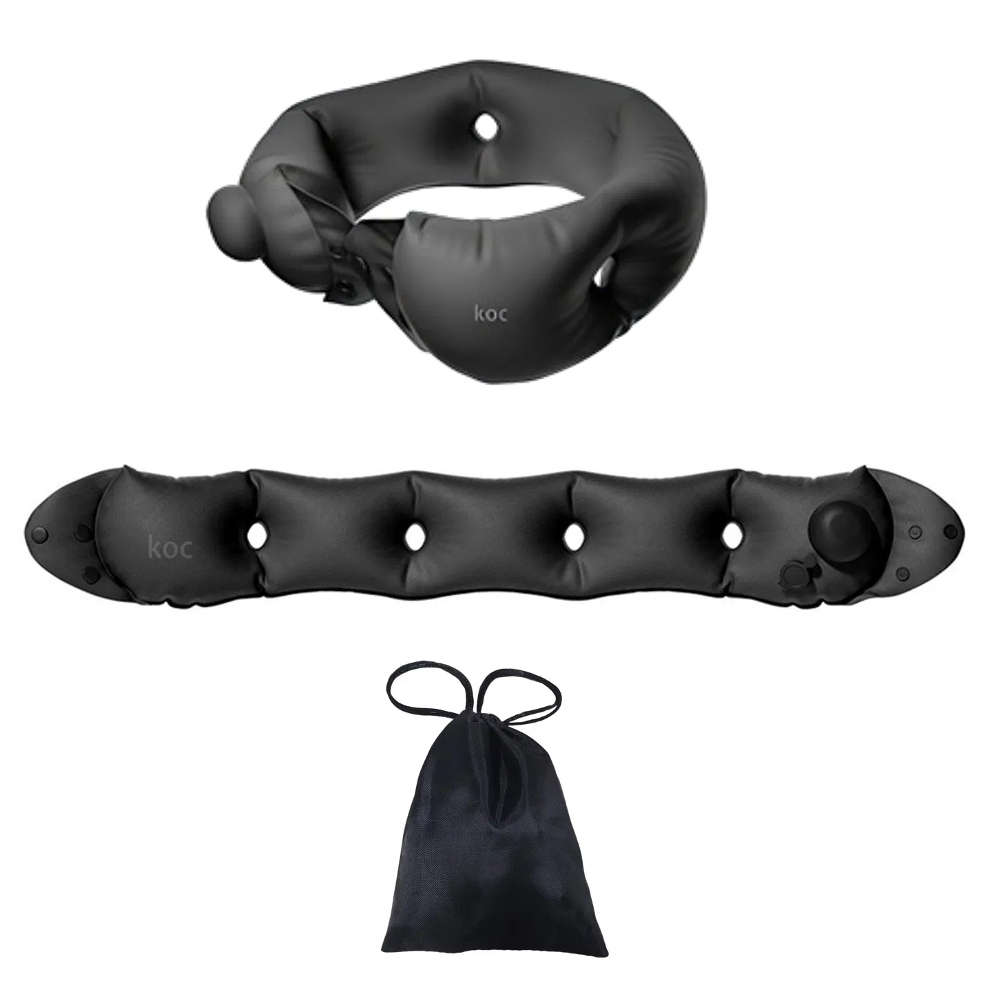 Inflatable neck pillow, adjustable in softness, made of skin-friendly material, providing extremely comfortable neck protection during travel. photo 2