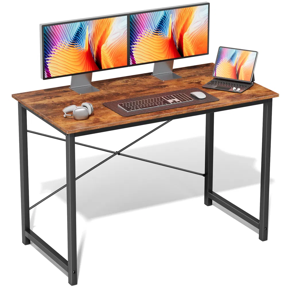 Computer Desk for Home Office, Modern Study Work Table Simple Style for Bedroom, Writing Desks with X-Shaped Reinforcement photo 6