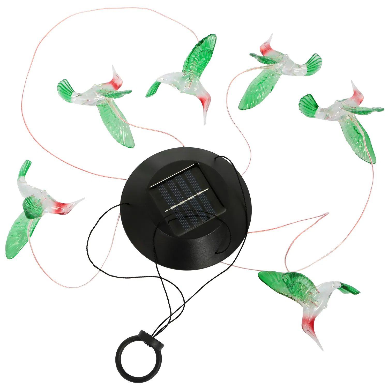 LED Solar Hummingbird Wind Chime Solar String Lights 6 LEDs Color-Changing IP65 Waterproof Decorative Lamp Lighting for Home Garden Fence Party photo 7
