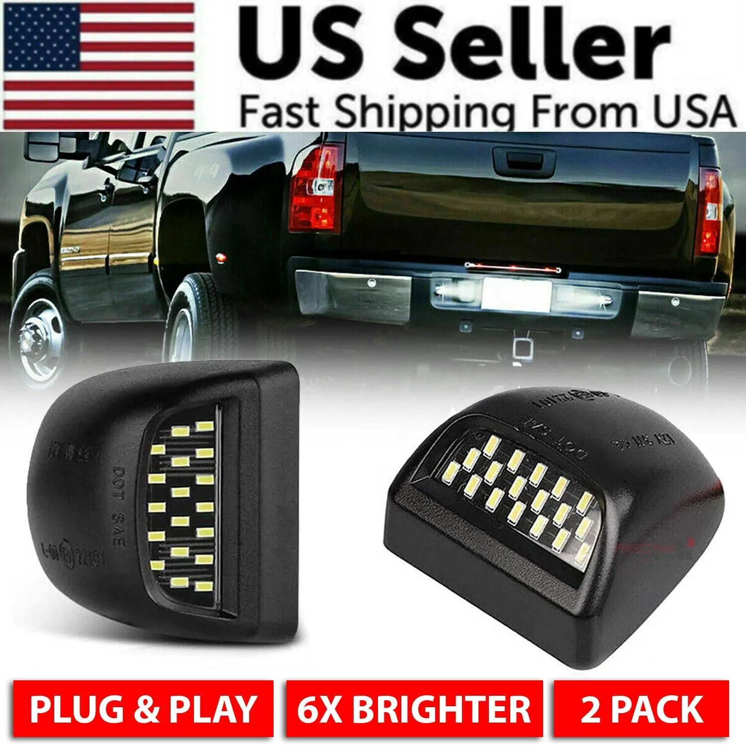 For Chevy Silverado Avalanche 1999-2013 BRIGHT SMD LED License Plate Lights Lamp photo 1