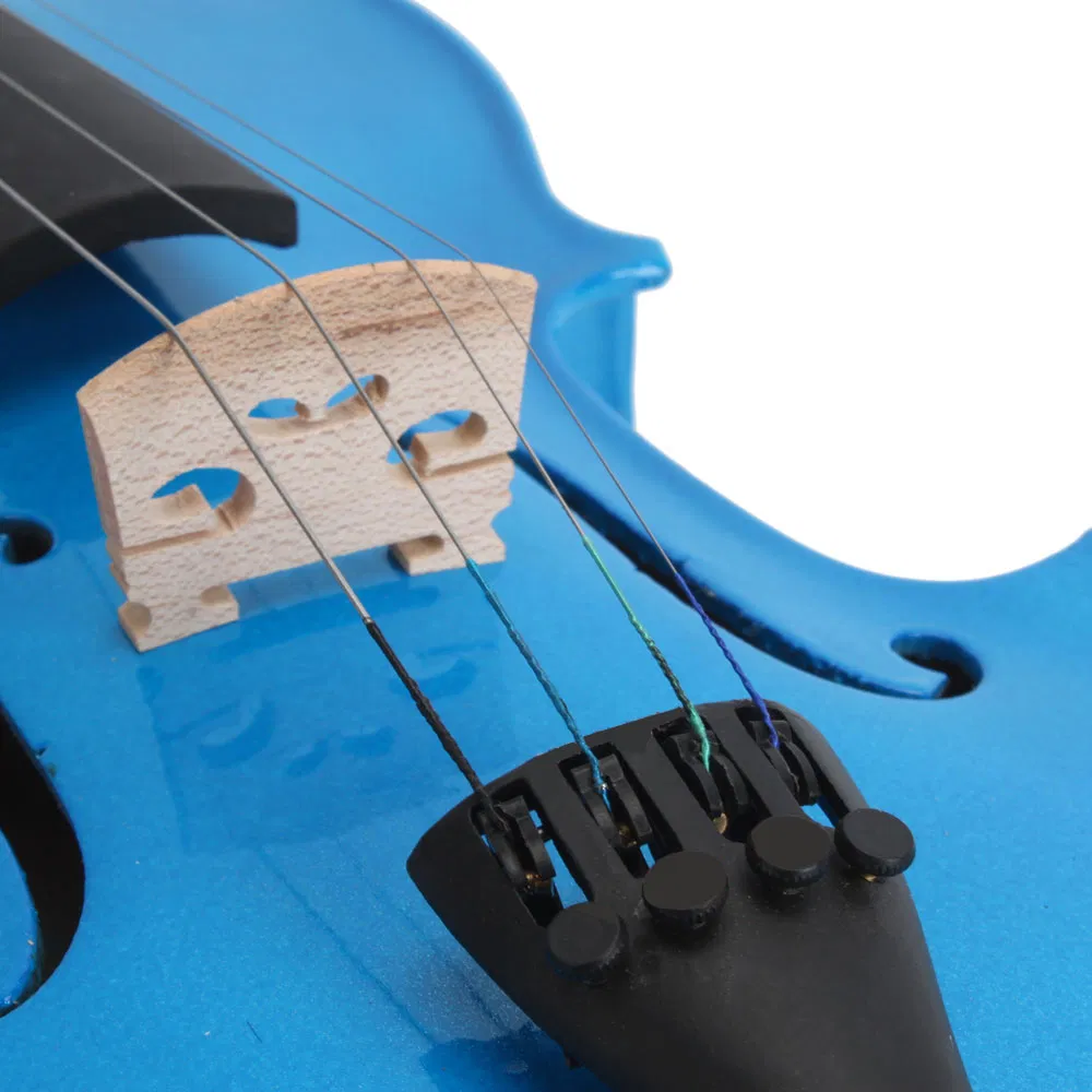 New 4/4 Acoustic Violin Case Bow Rosin Dark Blue photo 5