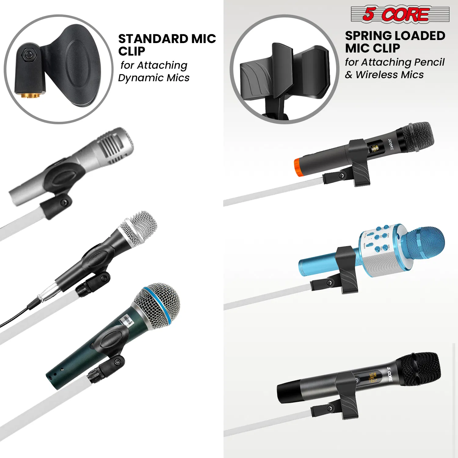 5 Core Tripod Mic Stand Floor 4Pcs Adjustable 18 to 72 Inches Sturdy Boom Arm Holder Microphone Stands Pedestal Para Microfono for Singing photo 7