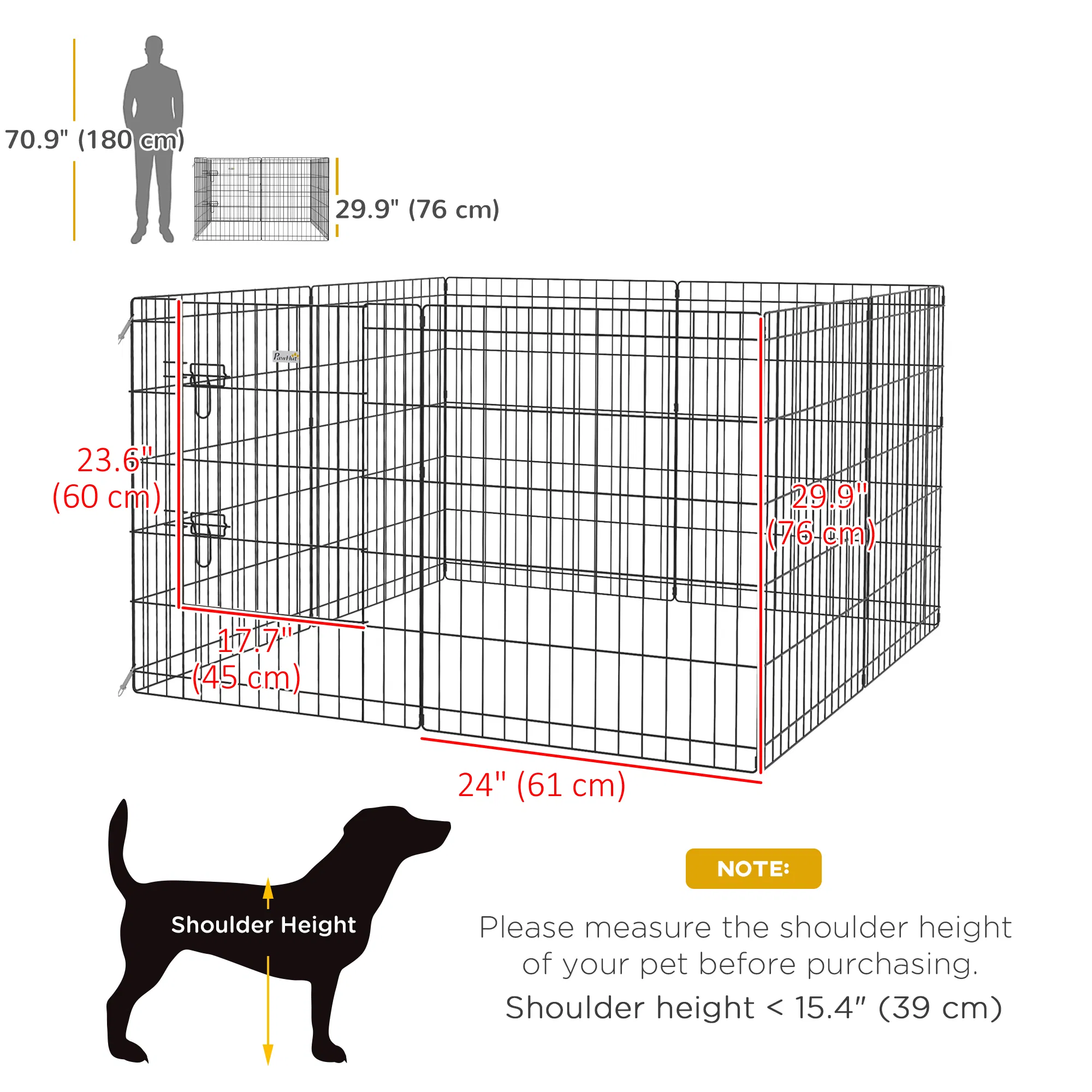 30inch Foldable Metal Exercise Pet Playpen Yard Dog Puppy Kennel Cage 8 Panel photo 5