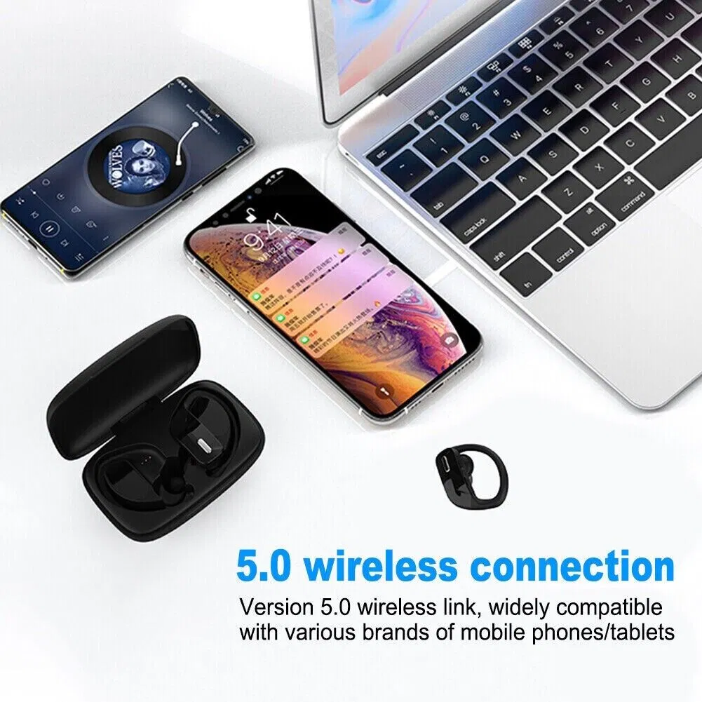 Bluetooth Headset TWS 5.0 Wireless Earphones Earbuds Headphones Stereo Ear Hook photo 3