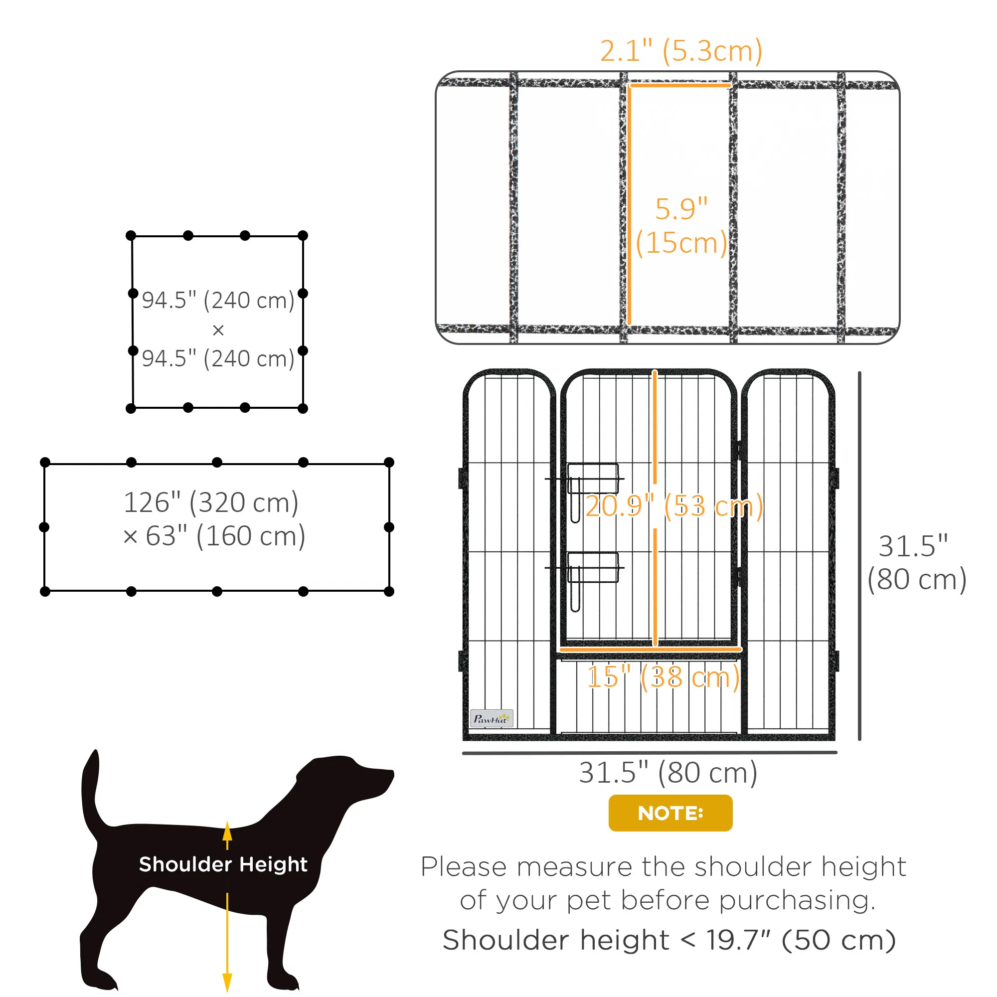 Dog Pen with Gate, 12 Panels Puppy Playpen, Dog Fence, 31.5"H photo 3