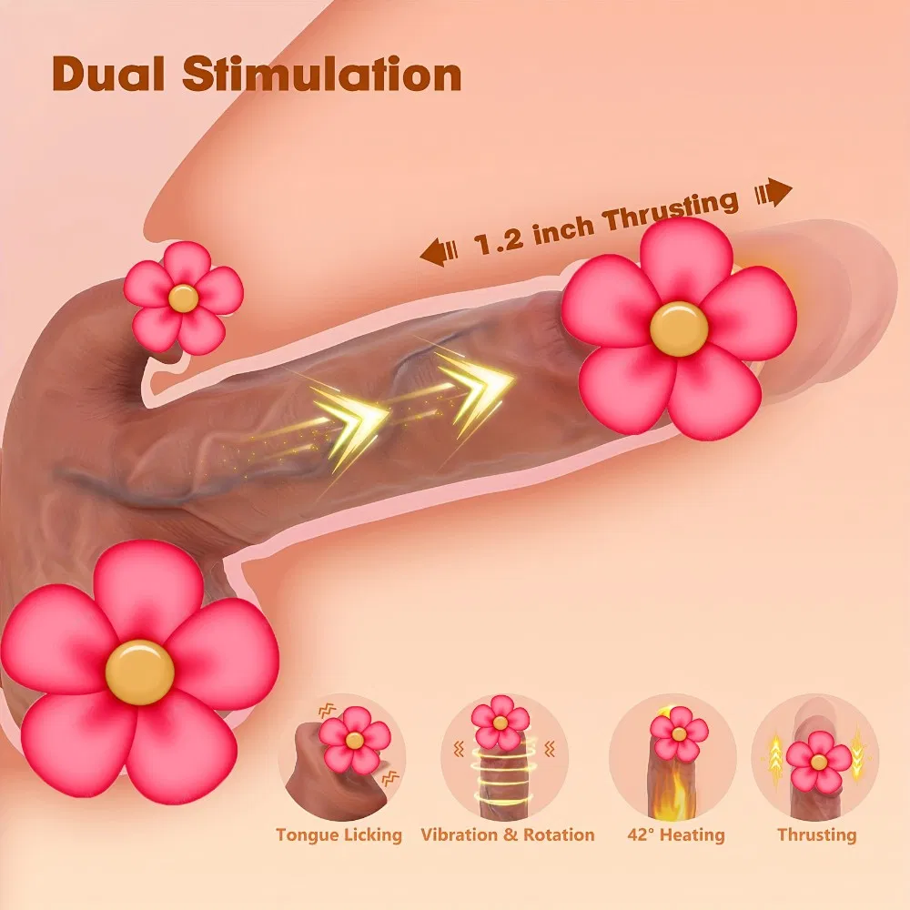 A realistic female vibrator with a phallic shape, designed for G-spot stimulation, heating, thrusting, swaying and vibrating. Perfect for female couples photo 2