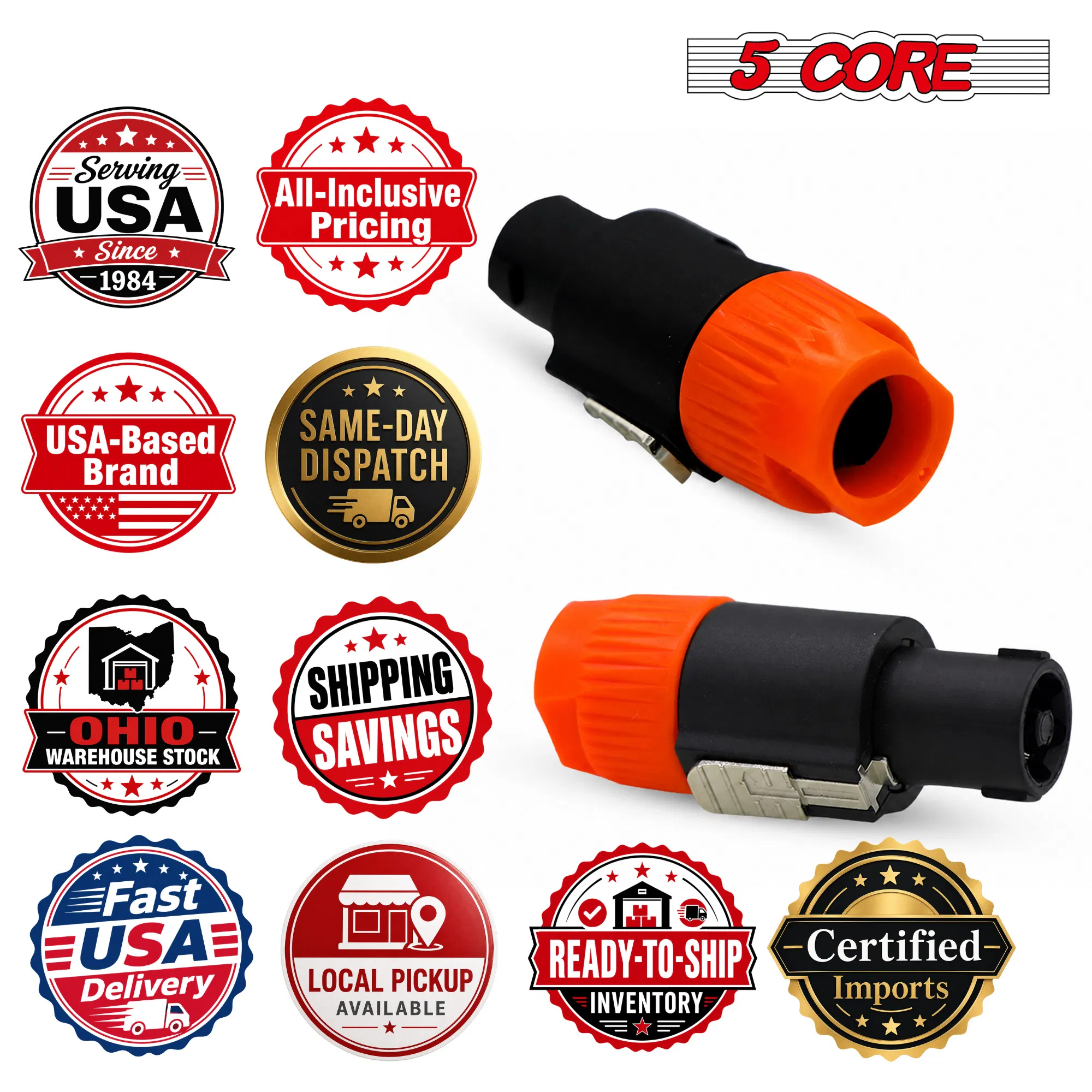 5Core Speakon Adapter High Quality Audio Jack Male Audio Pin Speaker Adapter Connector photo 8