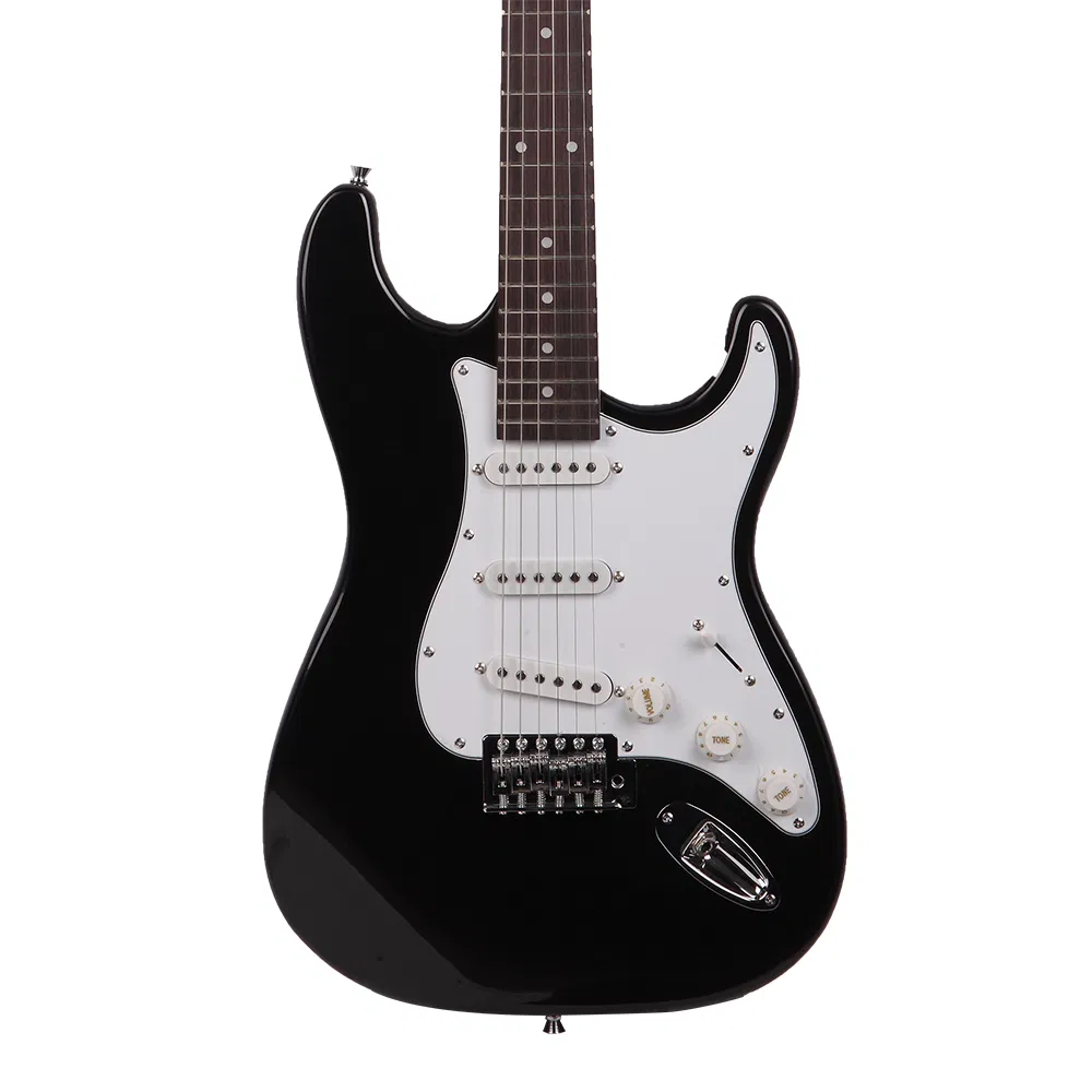 Rosewood Fingerboard Electric Guitar Black w/ White photo 8