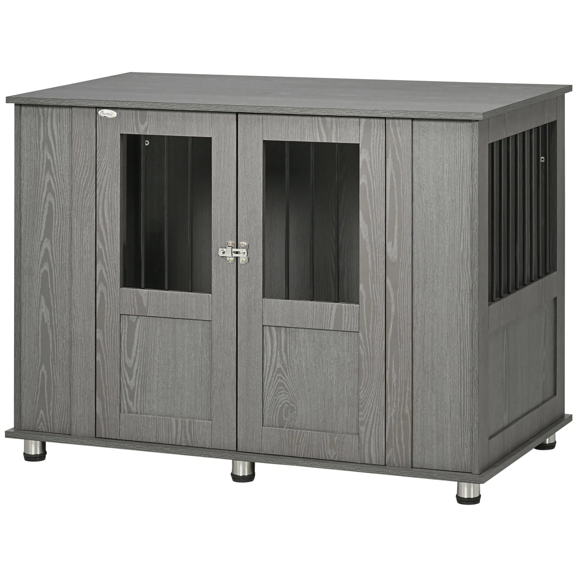 Dog Crate Furniture with Lockable Magnetic Door, Adjustable feet for Extra Large, Medium & Small Dogs, Indoor Use, Grey photo 1