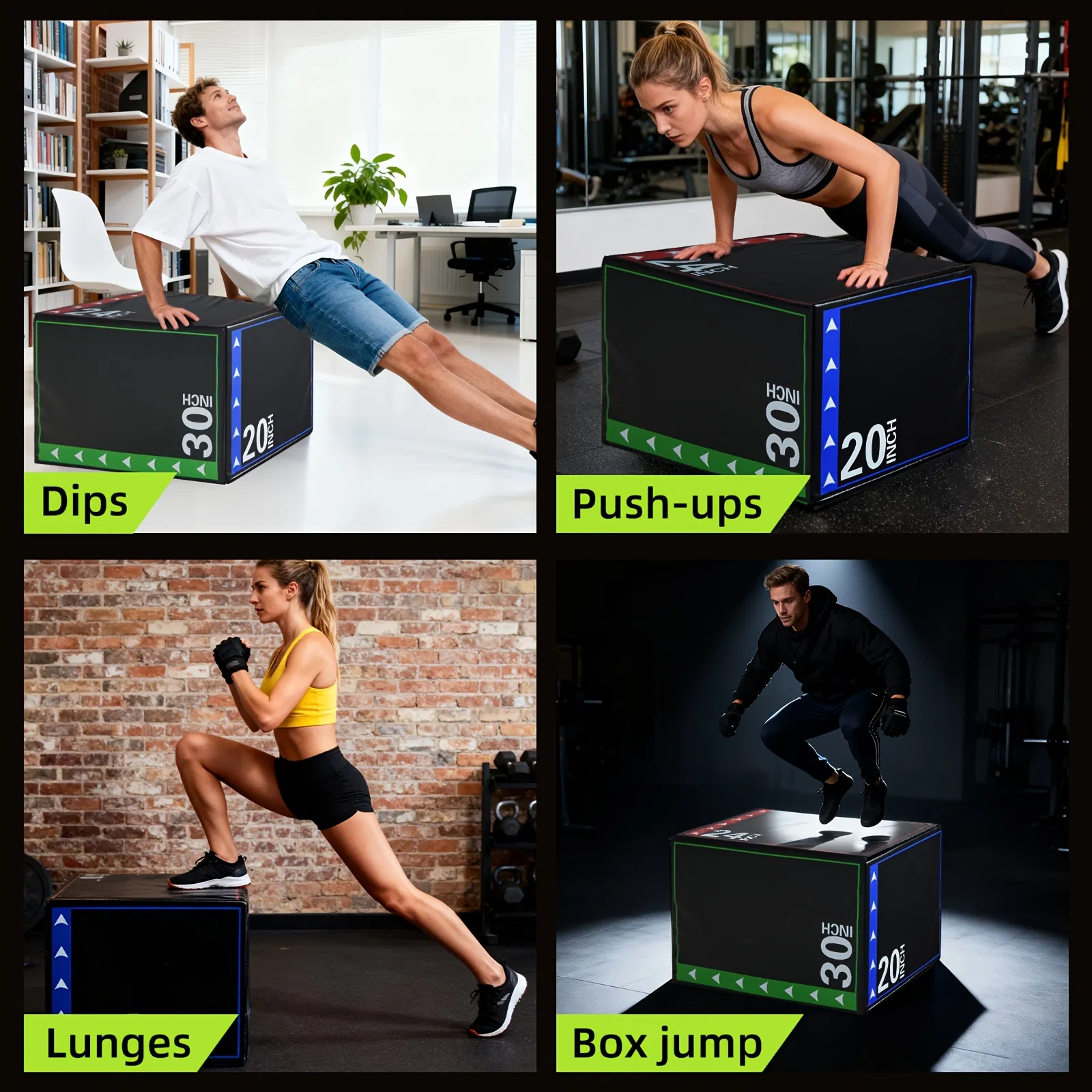 3-in-1 foam elastic jumping box, a household fitness training box, suitable for high-intensity interval training (HIIT) and jumping exercises photo 4