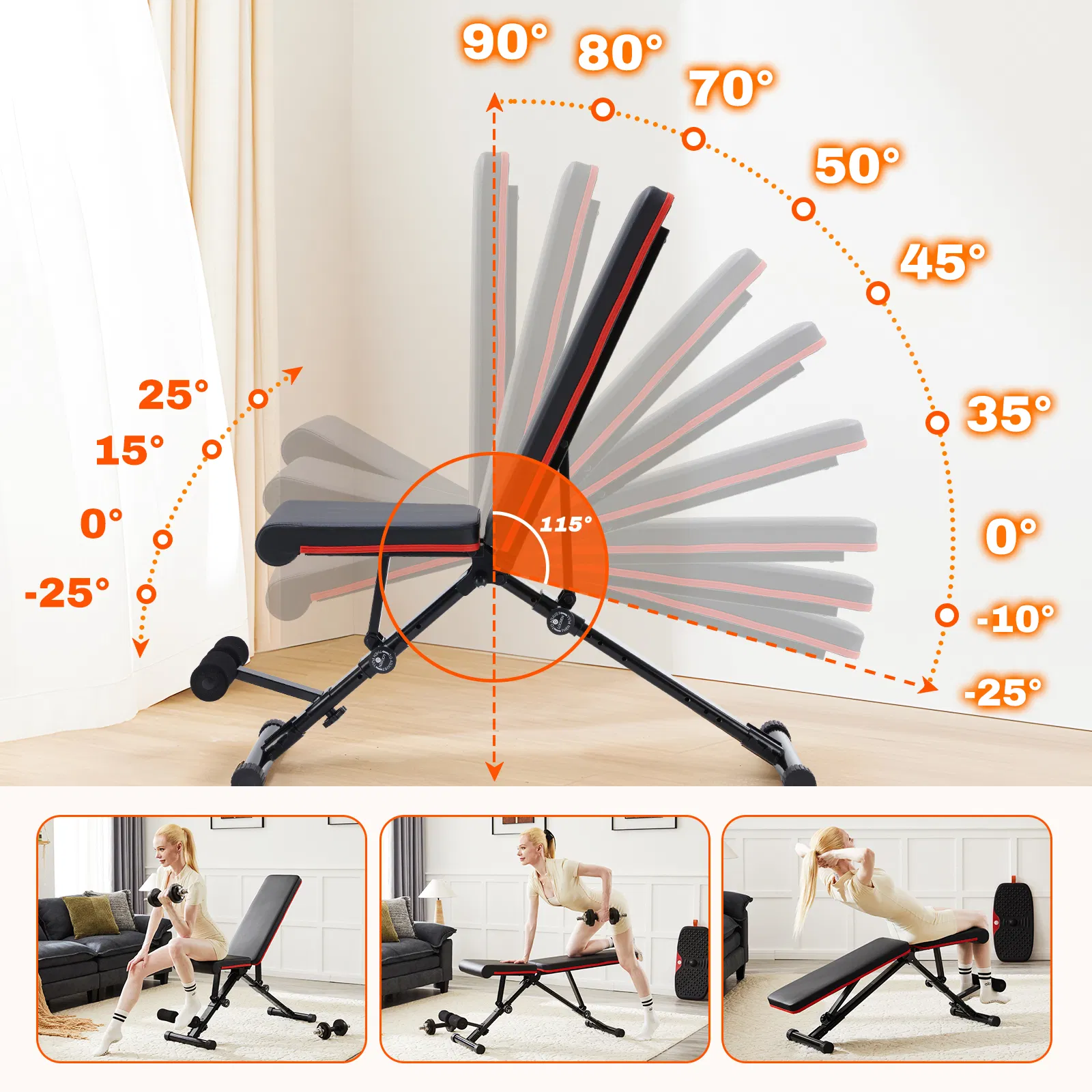Weight Bench Adjustable Workout Bench for Home Gym, Foldable Bench Press for Full Body Exercise and Strength Training
Weight Bench Adjustable Workout Bench for Home Gym, Foldable Bench Press for Full photo 3