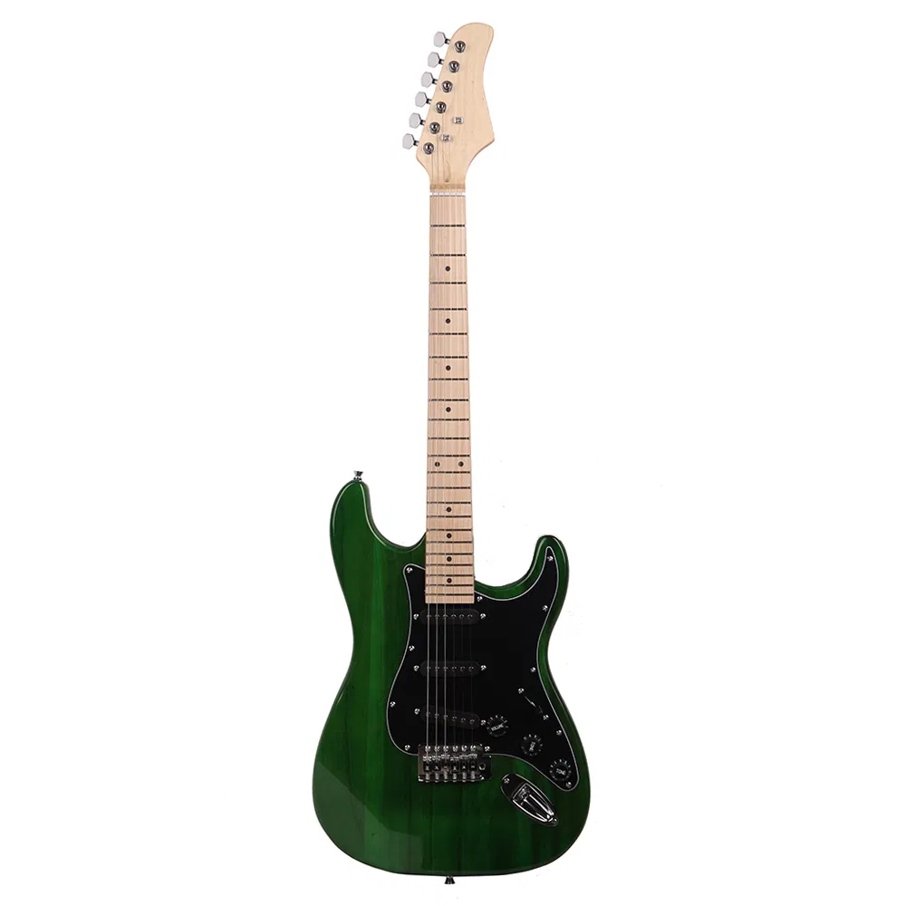 ST Stylish Electric Guitar with Black Pickguard Green photo 1
