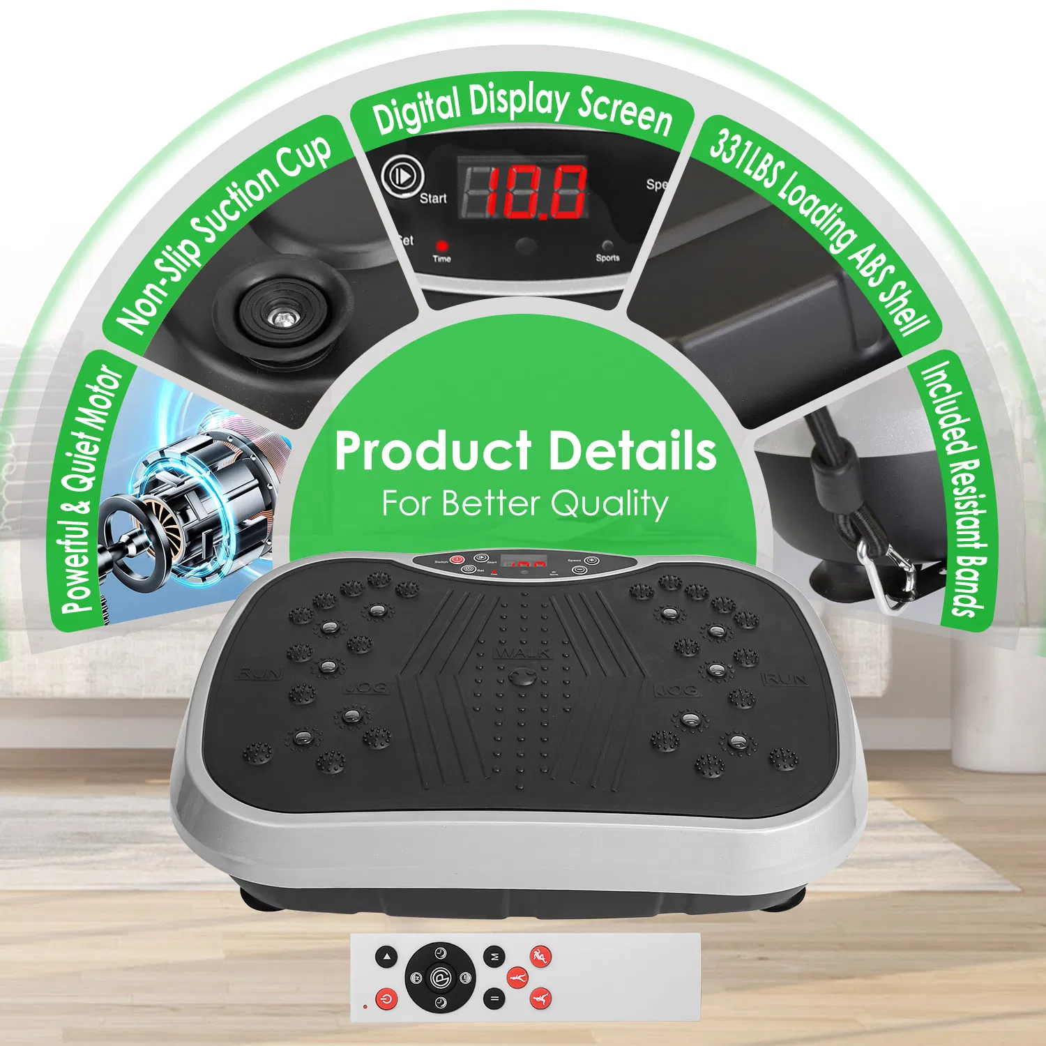 Home Use Vibration Exercise Platform for Lymphatic Drainage & Muscle Pain Relief, High Efficient Fat Burning Vibration Machine for Beginner & Advanced photo 5
