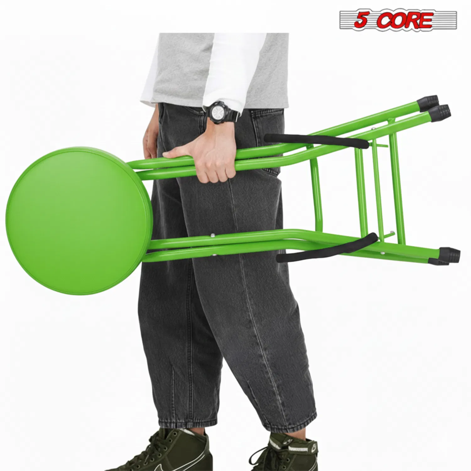 5 CORE Guitar Stool Seat Thick Cushioned Portable Durable Guitars Chair with Padded Holder Stand for Musicians - GSTOOL BLK photo 3