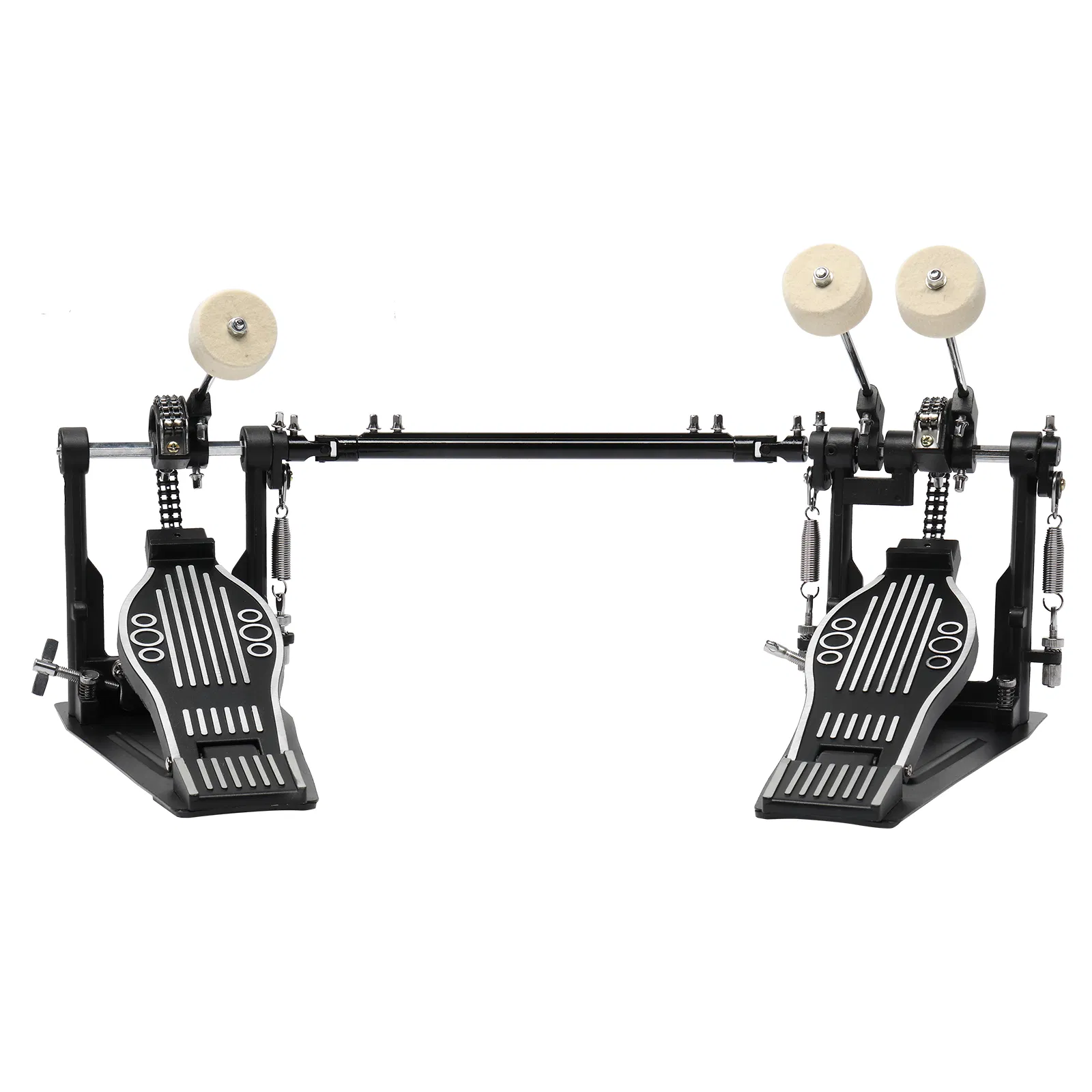Wool Felt Hammer Double Drum Pedal Professional Double Bass Drum Pedal Black photo 1