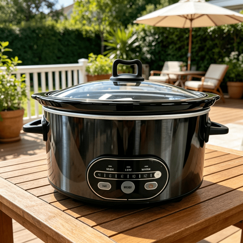 6/8 Quart Slow Cooker with 3 Cooking Settings, Non-Stick Ceramic Inner Pot, Dishwasher-Safe Lid, Multi-Functional Slow Cooker for Soups, Stews, Roast Chicken, Easy to Clean photo 4
