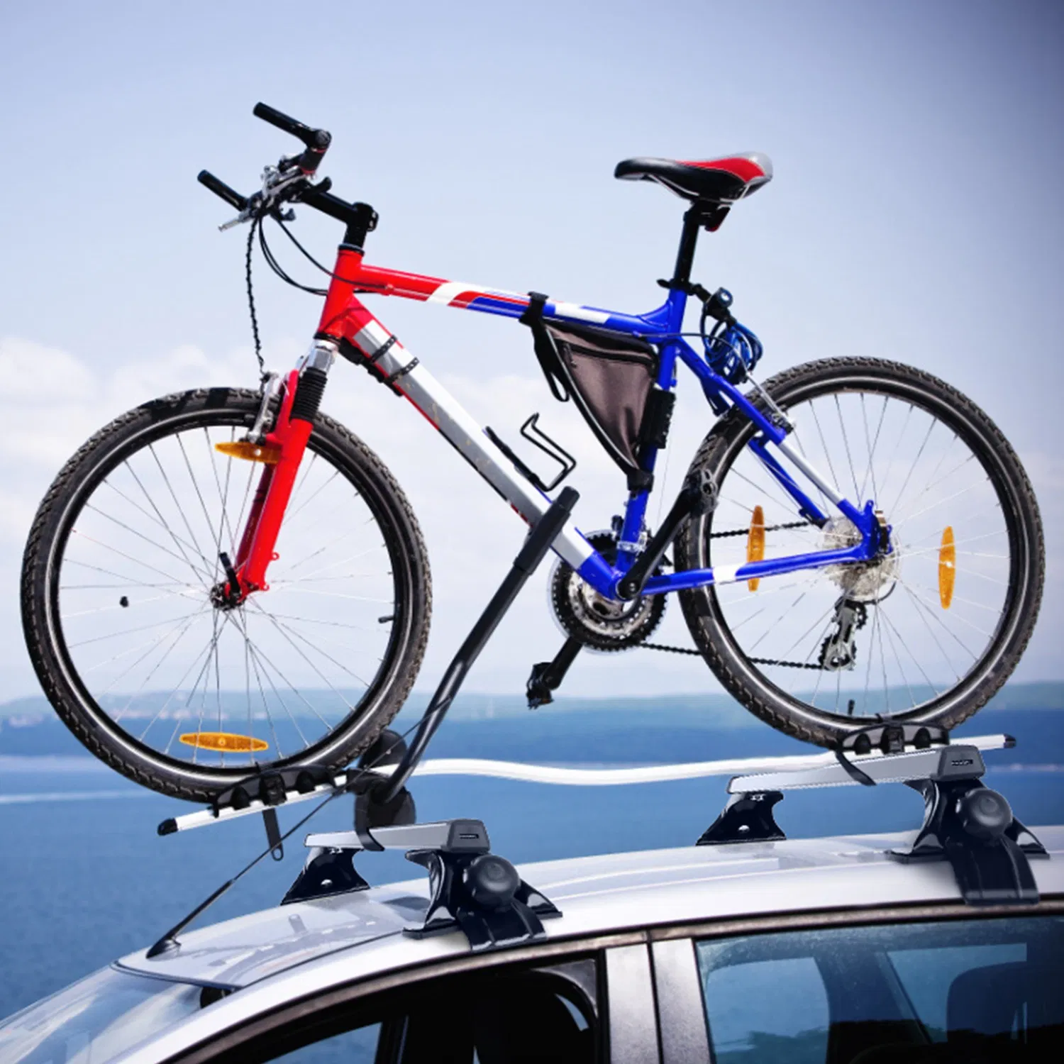 47.24in Universal Top Roof Rack Cross Bar Cargo Carrier Aluminum Crossbar Rack w/ 165LBS Capacity Fit for Most Vehicle Wagon Car Without Roof Side Rail photo 5