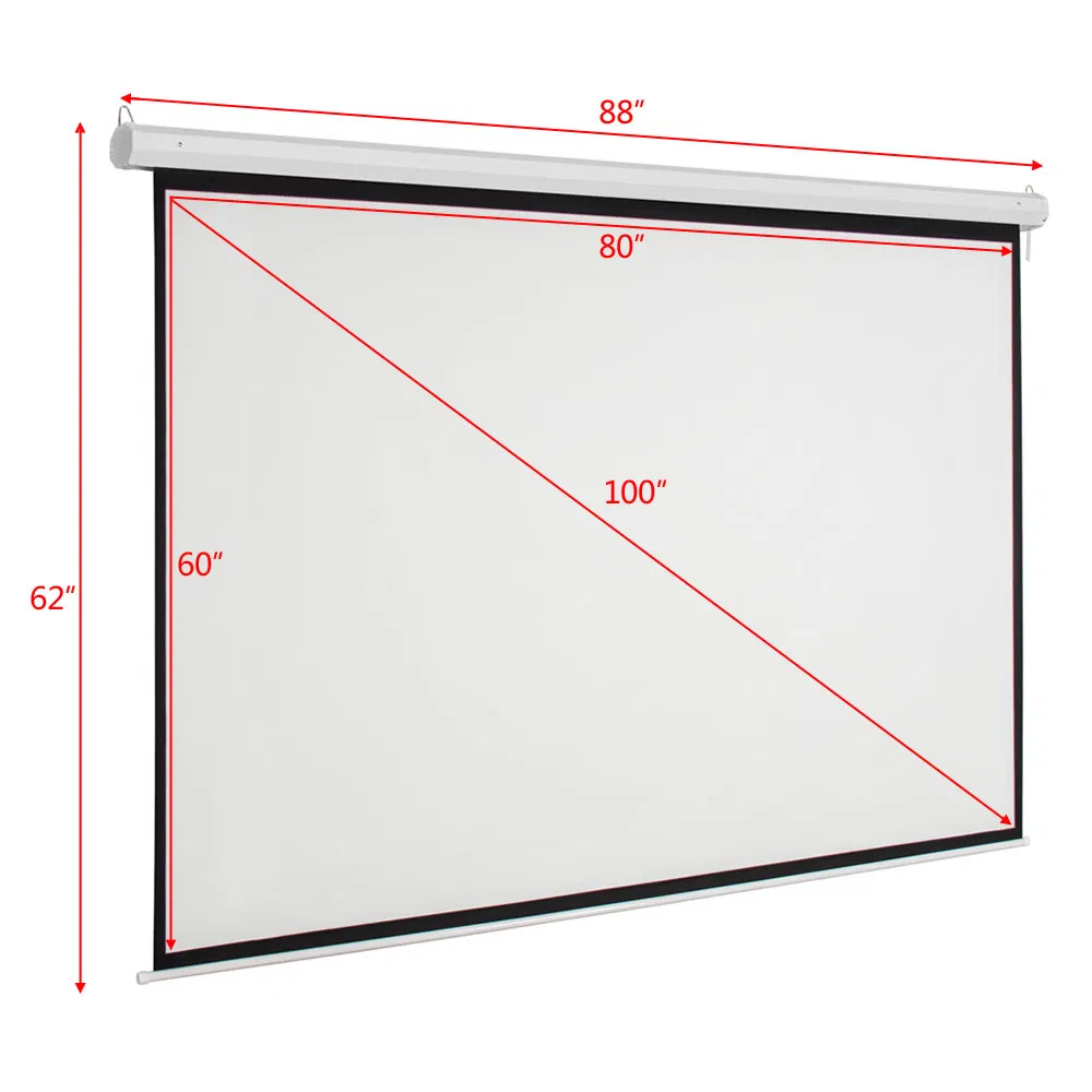 100" 4:3 80" x 60" Viewing Area Motorized Projector Screen with Remote Control Matte White photo 7