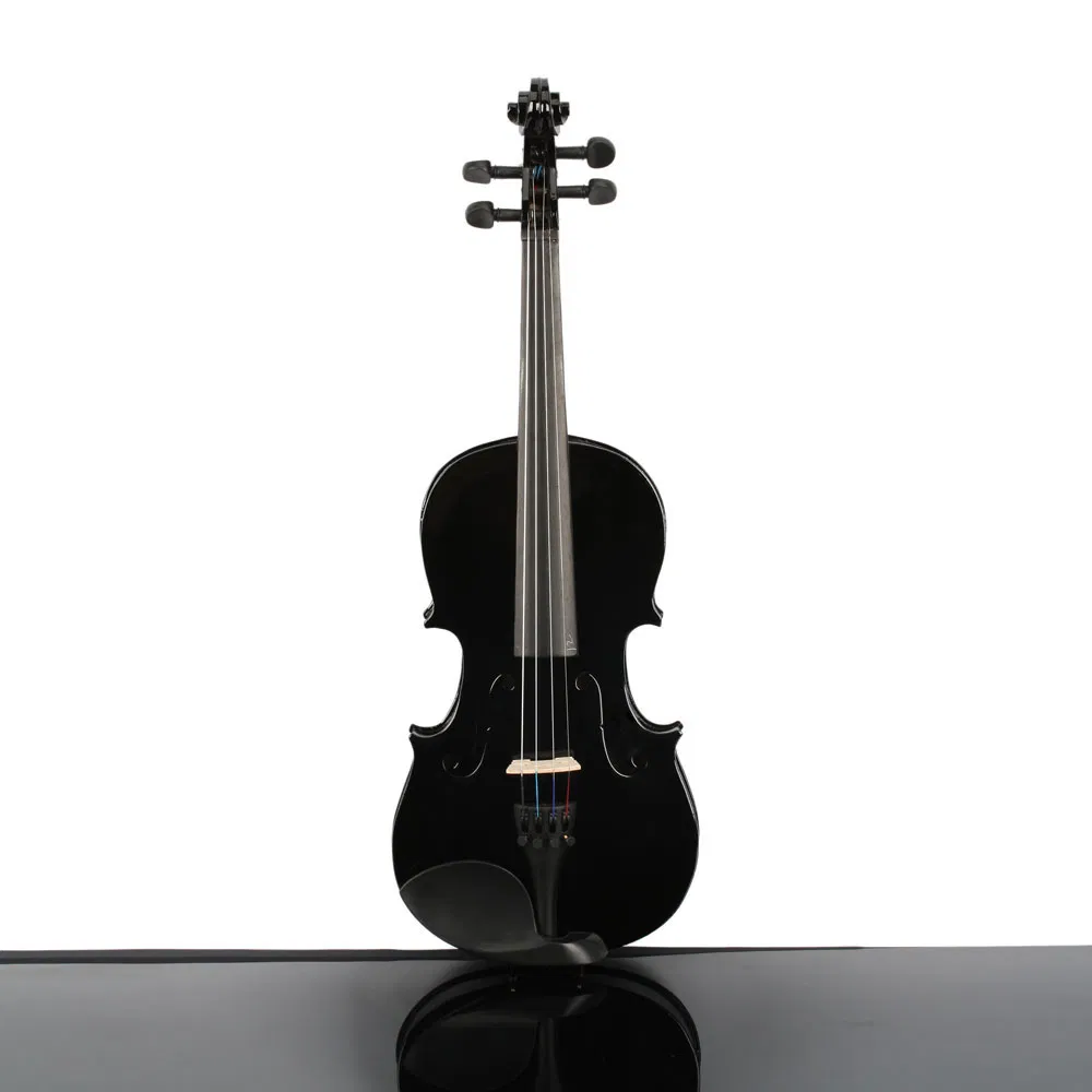 New 3/4 Acoustic Violin Case Bow Rosin Black photo 2