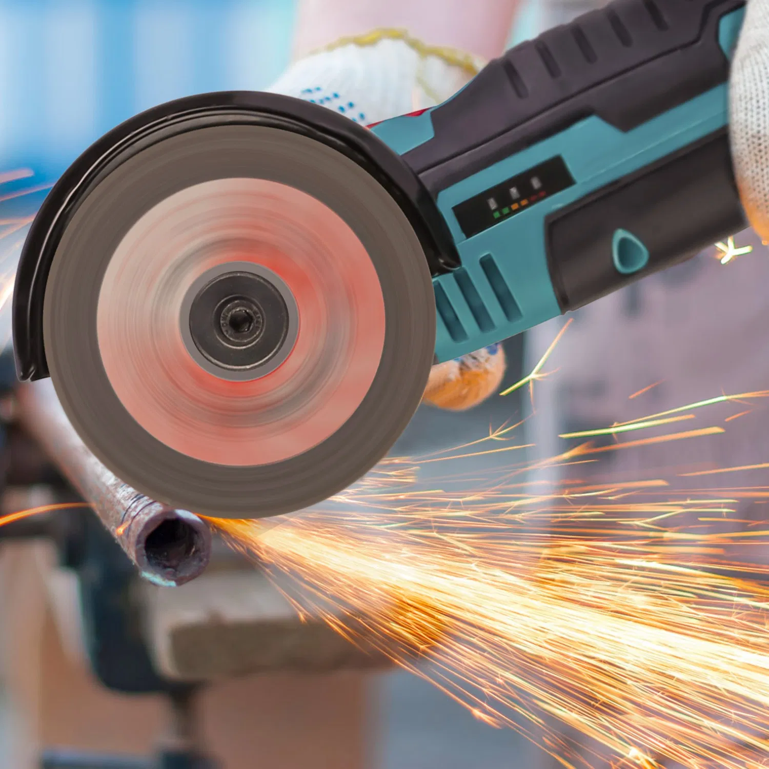 Cordless Mini Grinder Kit (3-Inch) - 19000RPM Pure Copper Motor, 2x12V 1100mAh Batteries, 90° Rotatable Guard - 4 Metal Cutting Wheels + Saw Blade + Sanding Disc for Metal/Wood/Tile Projects photo 6