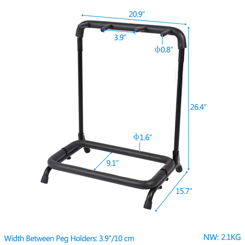 [Replace 31245755]3-Slot Guitar Holder Rack Stand Black photo 5