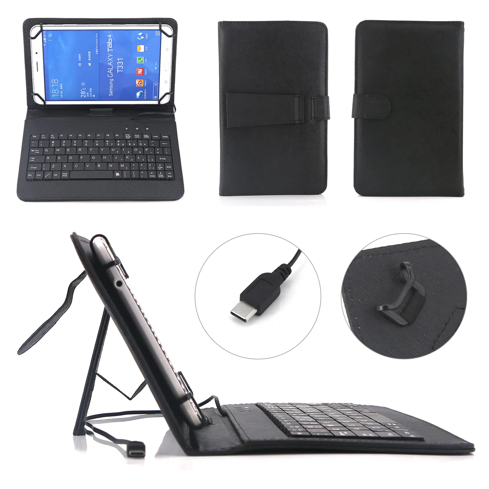 7inch universal Tablet Leather Stand Case With Type C Wired Keyboard(tk/temu self-pickup orders) photo 8