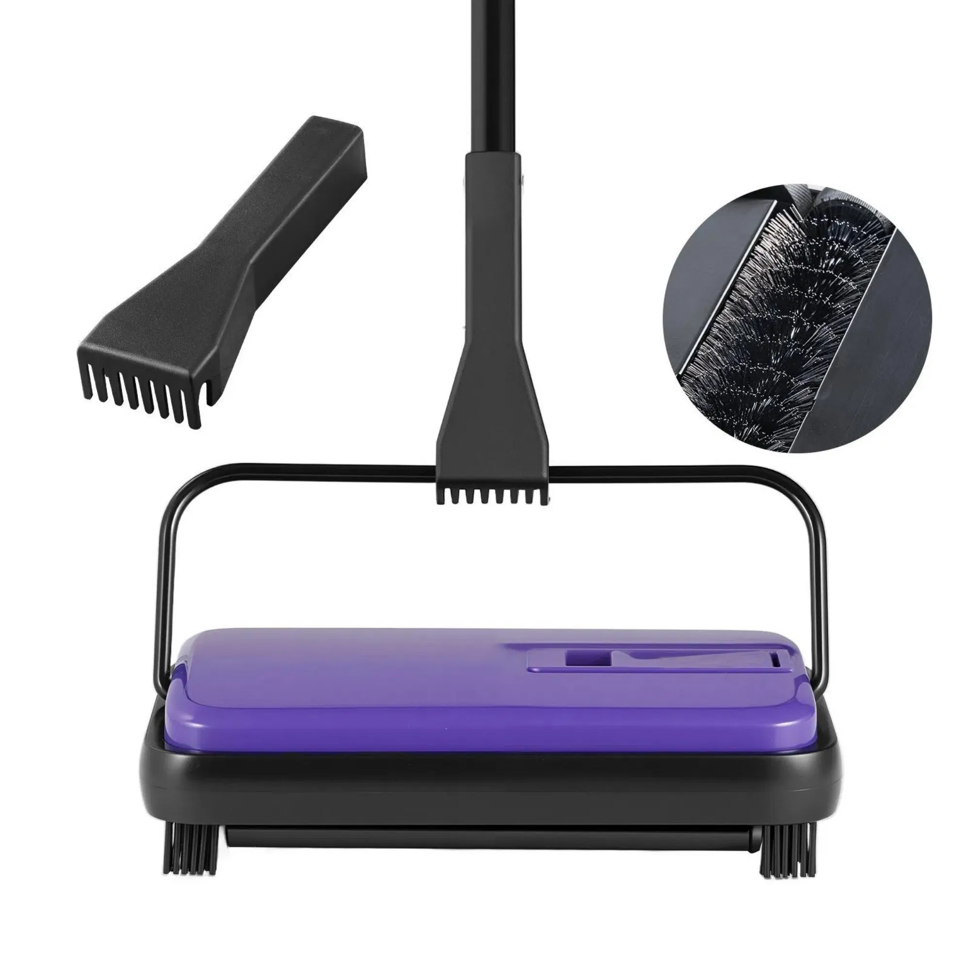 6.7" Manual Carpet Sweeper, Floor Sweeper with 300 ml Dustbin for Pet Hair & Home Office photo 6