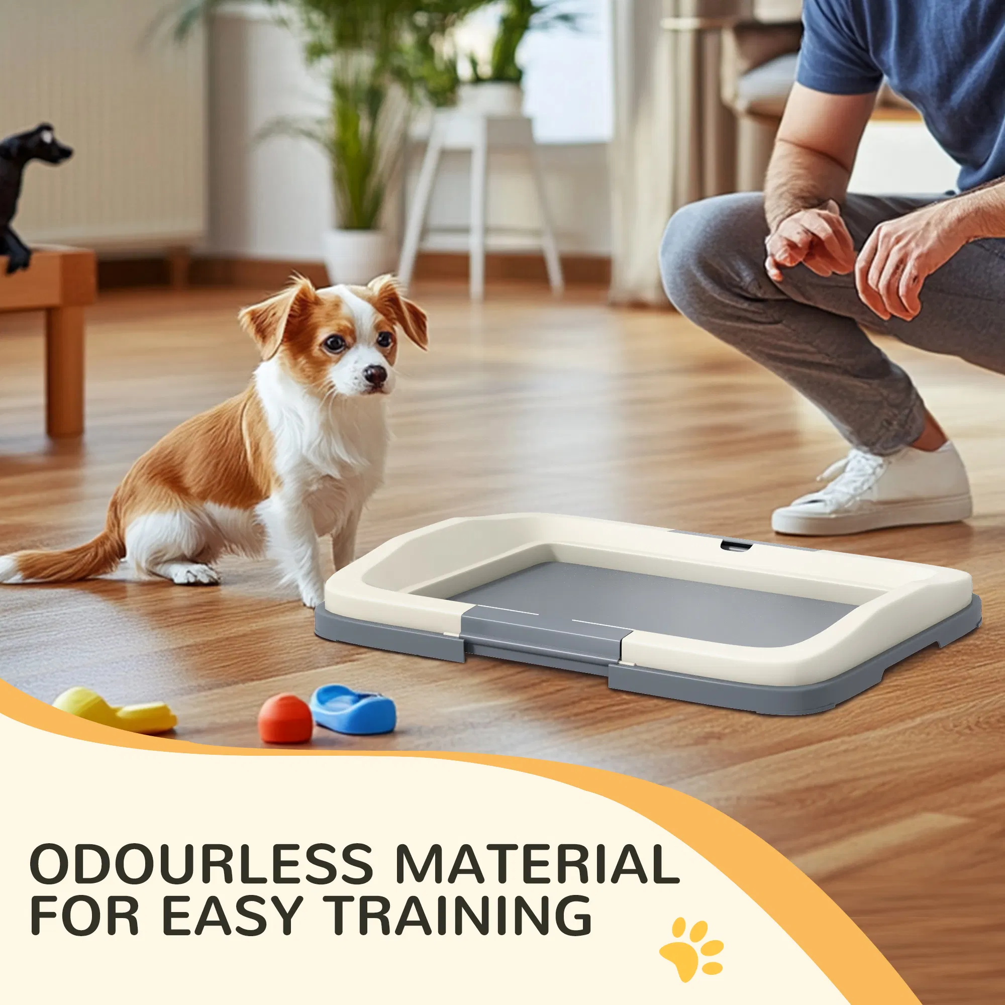 18" x 13" Pee Pad Holder, Dog Potty Tray for Indoor Outdoor, Easy to Clean Dog Training Toilet Pee Pad Tray, Grey photo 2