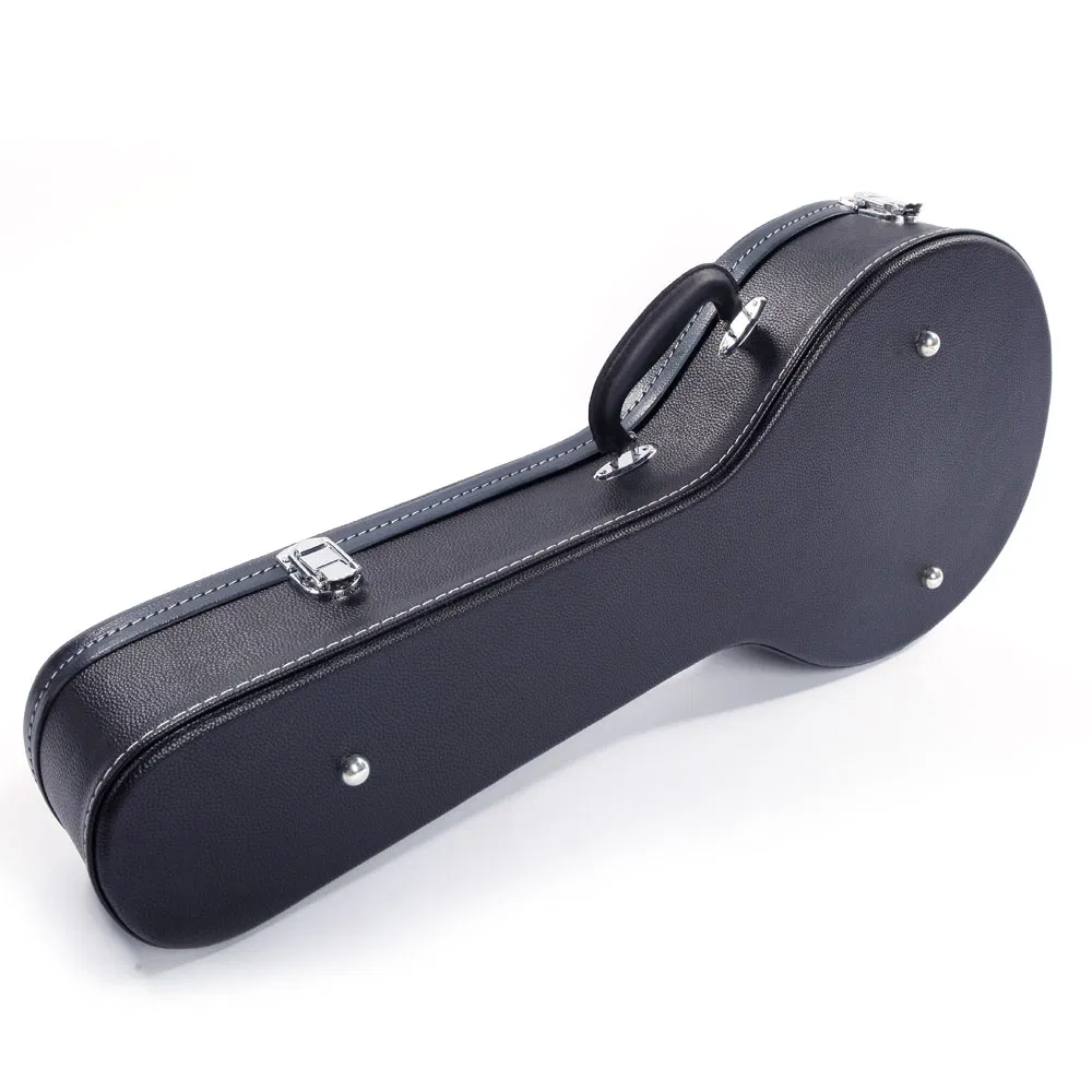 [Replace 78204243]Hardshell A-Style Microgroove Pattern Leather Wood Mandolin Case Black photo 5