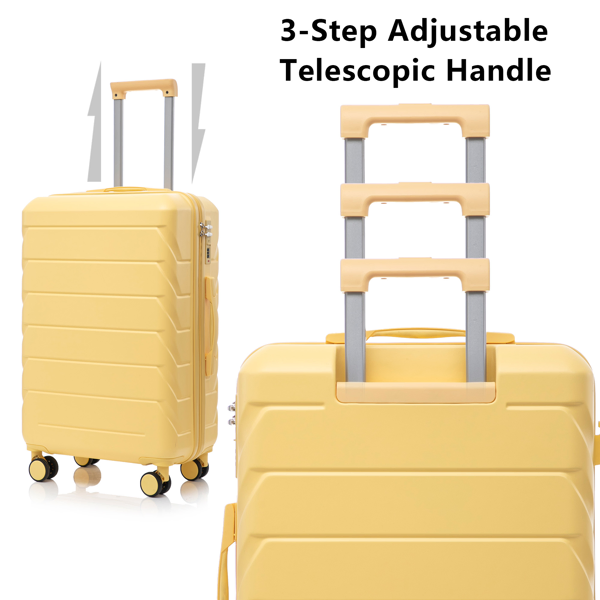 3 in 1 ABS&PC Trolley Box 20in 24in 28in Trolley Box Iron Tie Rod ABSPC Alloy Wine Yellow photo 2