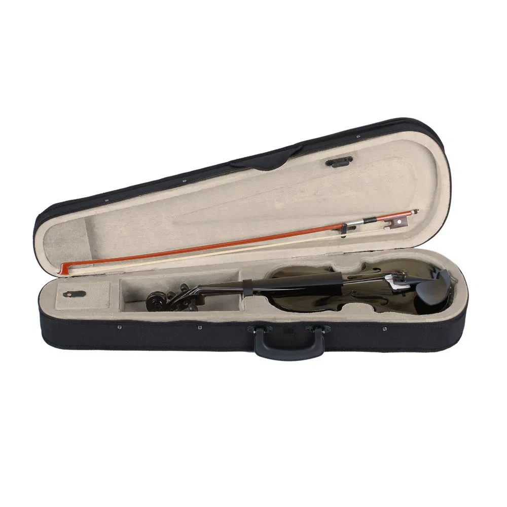 New 3/4 Acoustic Violin Case Bow Rosin Black photo 5