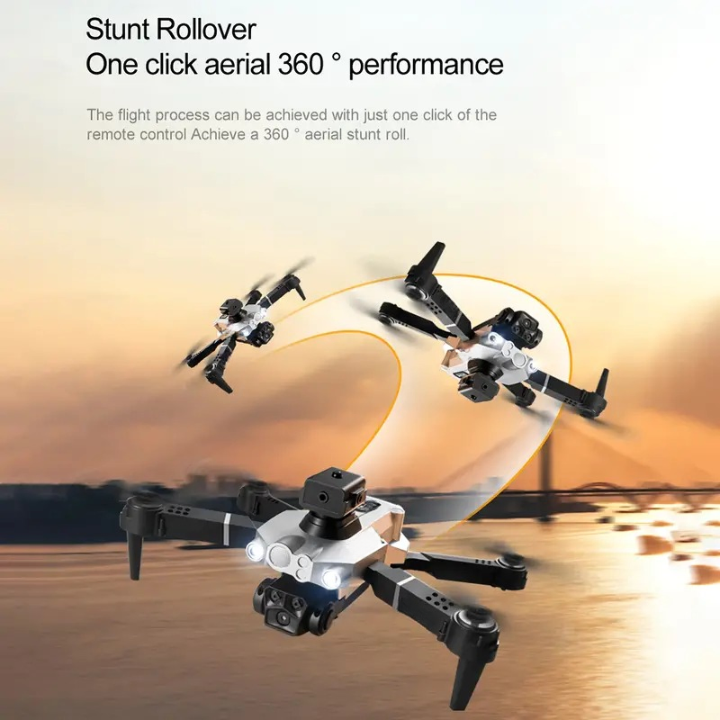 Silver dual-camera drone, equipped with optical flow hovering and intelligent obstacle avoidance functions, supports one-click operation. It offers stable and safe high-definition aerial photography photo 4