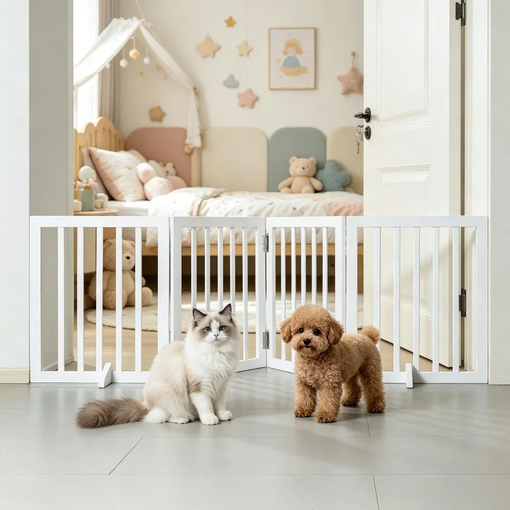 Modern Pet Barrier with Freestanding 80.3 Inches for Indoor photo 7
