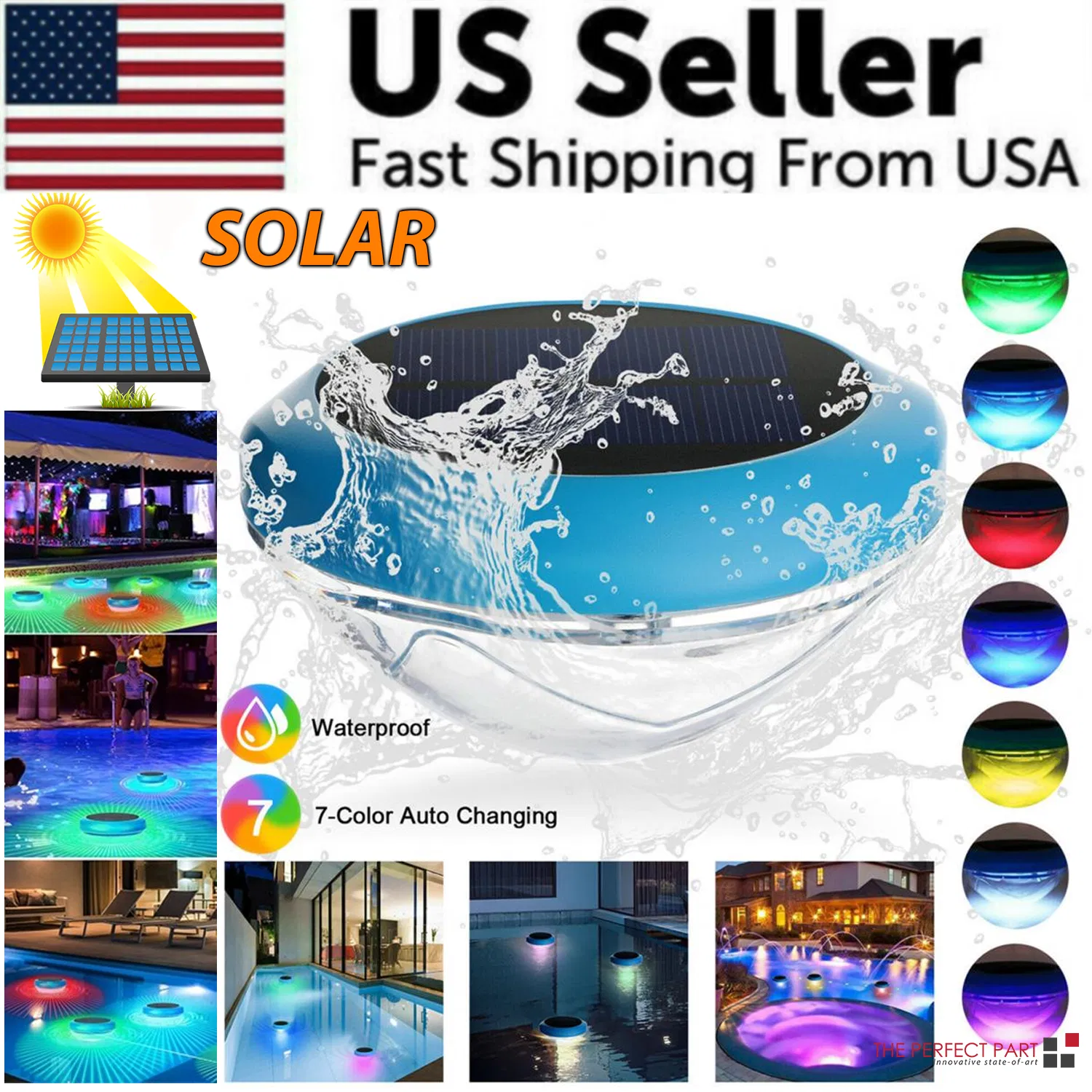 Solar LED RGB Light Outdoor Garden Pond Swimming Pool Floating Waterproof Lamps photo 1