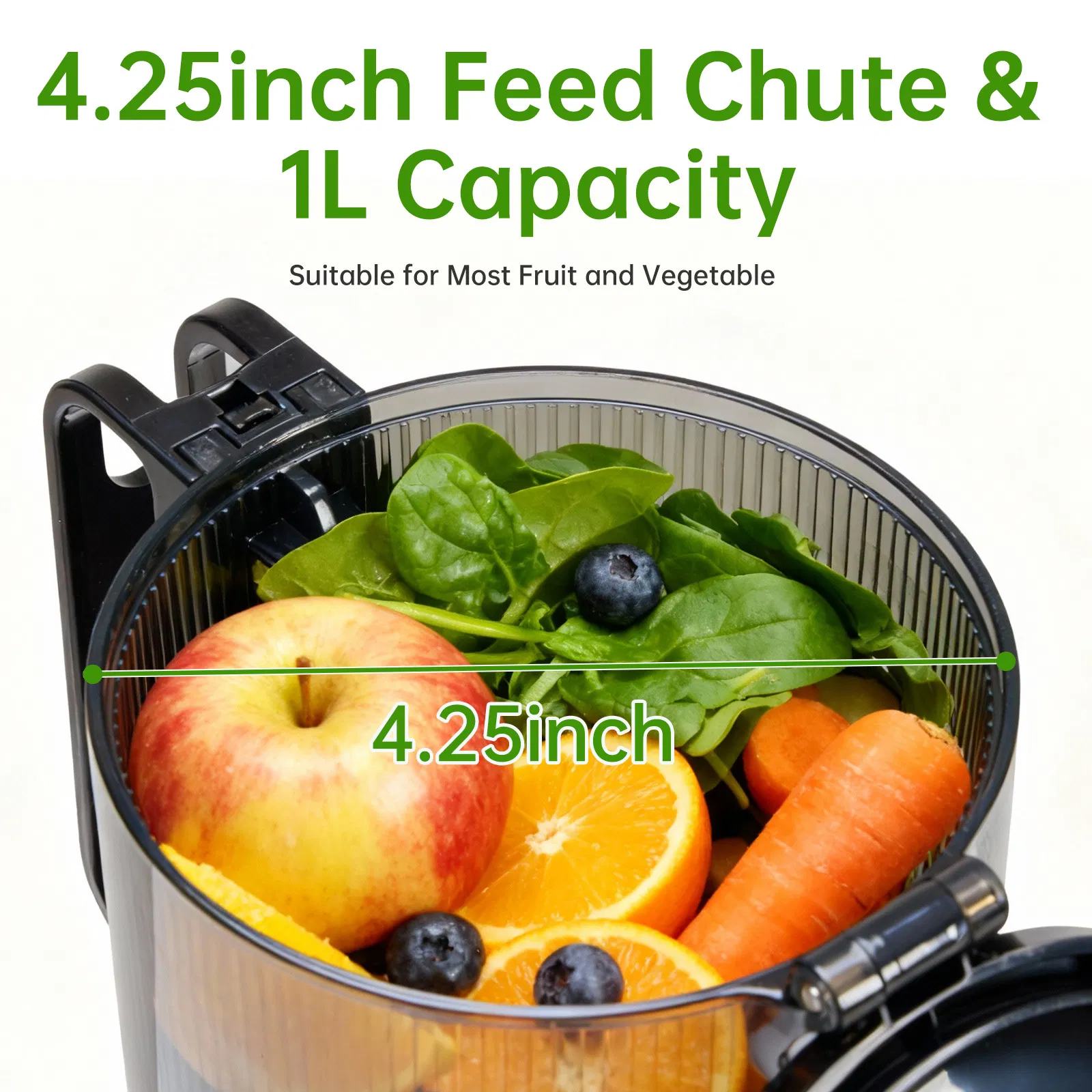 Cold juicer, chewable juicer, wide feeding trough for easy cleaning, suitable for whole vegetables and fruits photo 7