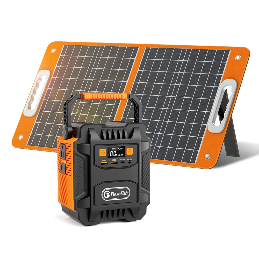 200W (Peak 400W) Portable Power Station with 60W Solar Panel,Power Backup Lithium Battery 172.8Wh Power Supply withAC Outlet DC Port USB QC3.0 Solar Portable Generator for Gift Home Outdoor Camping photo 8