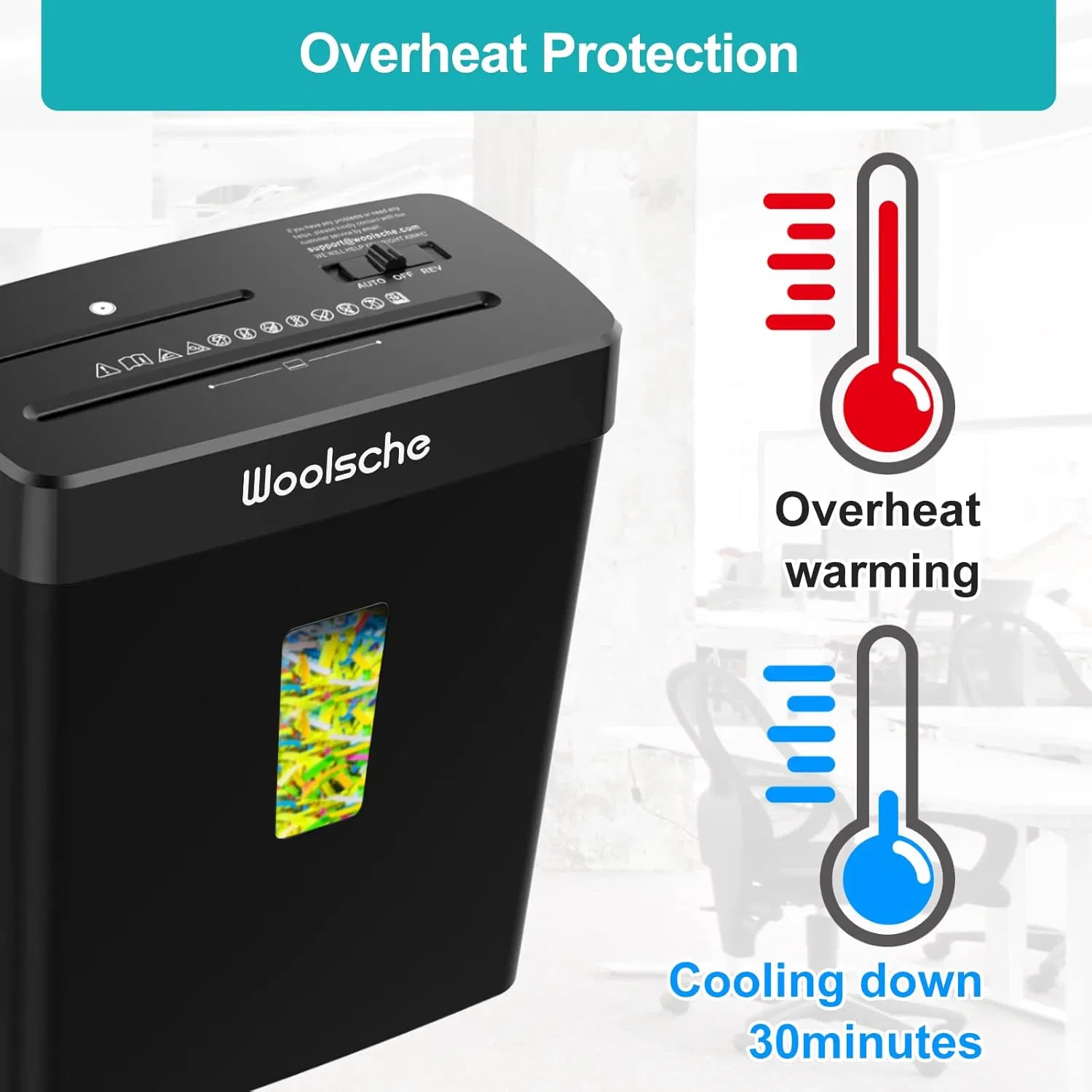 Paper Shredder for Home- 10-Sheet Cross Cut with 3.43-Gallon Basket - P-4 Security Level - 3-Mode Design - Shreds CD and Credit Card - Durable, Fast, and Jam Proof for Home Office(Shipment from FBA) photo 5