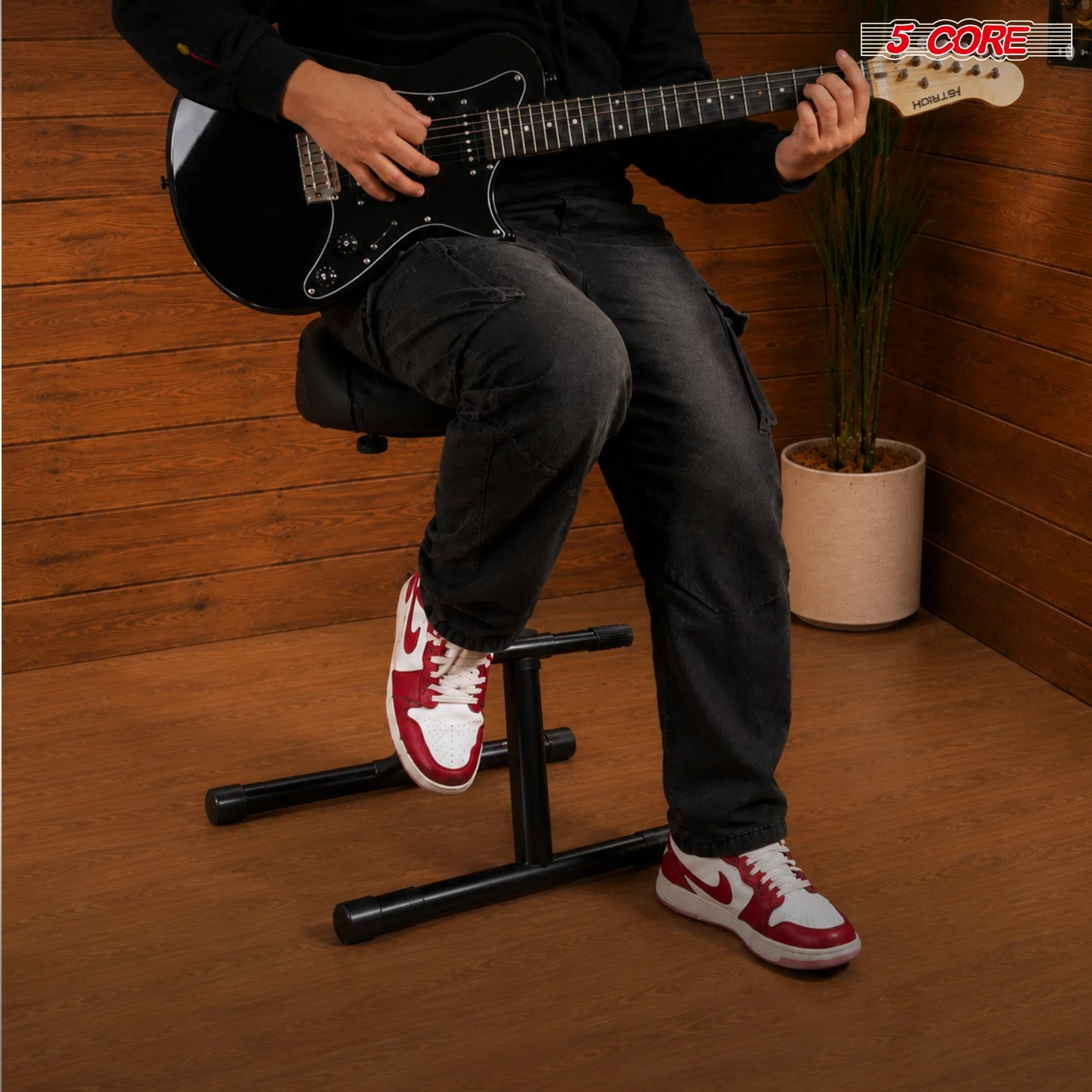 5 Core Guitar Stool 4 Inch Padded Drum Throne Adjustable Musician Seat for Drummers Guitarist photo 6