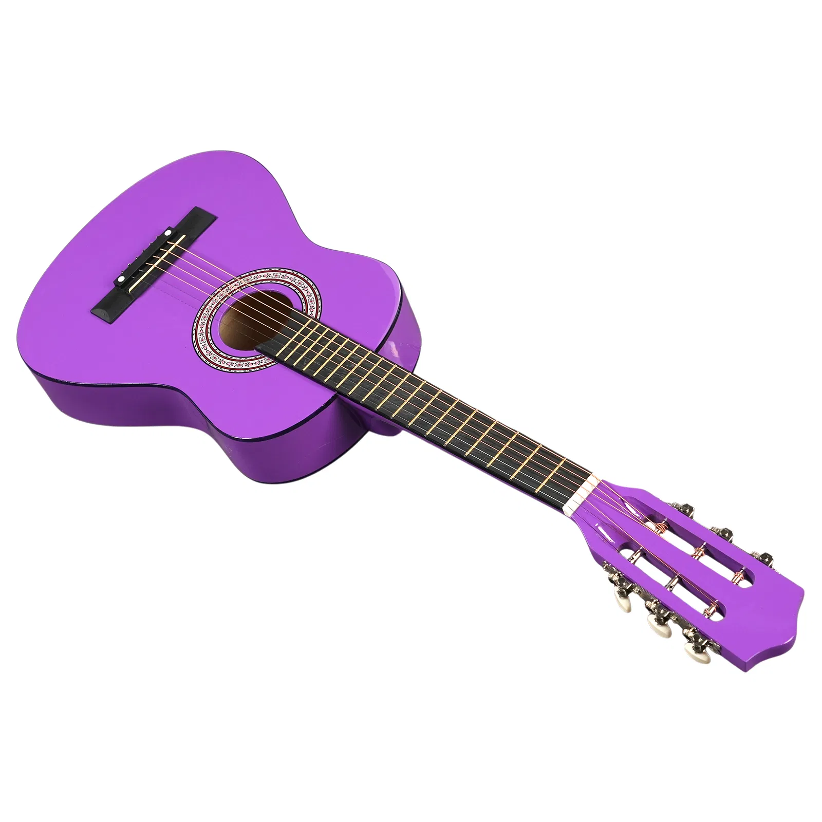 Purple 30-inch Round Acoustic Guitar with Picks, Strings, Capo, Case, Tuner, and Strap photo 6