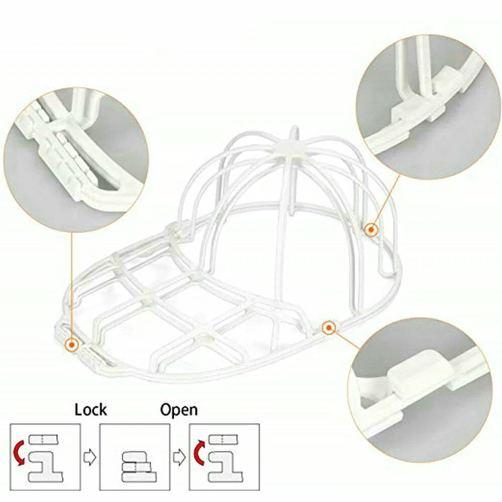3 Pack Hat Washer Baseball Cap Cleaner Machine Washing Cage Holder Frame Net New photo 8
