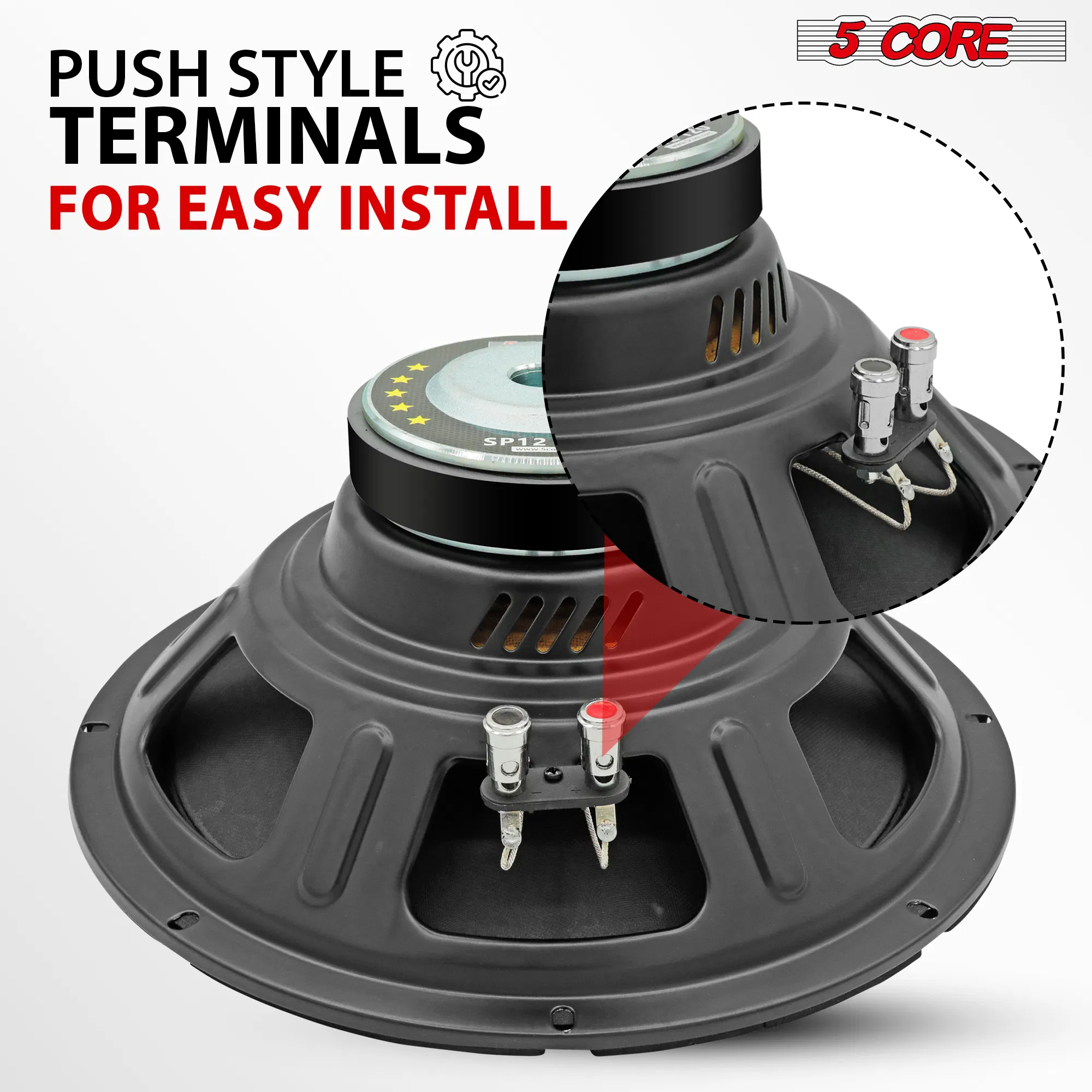 5 Core 12 Inch Speaker Car Audio 200W Powerful Replacement Component Driver 4/8 Ohm Loudspeaker System photo 7