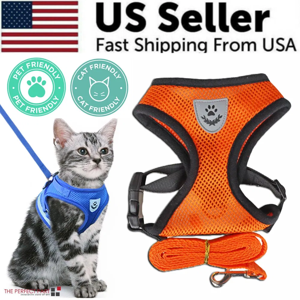 Cat Dog Pet Harness Adjustable Control Vest Dogs Reflective S M L XL Leash photo 6