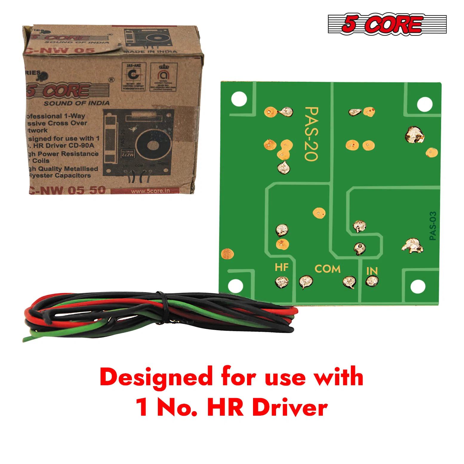 5 Core Professional Passive Crossover Network High Power & Low Resistance Air Core Coils Premium Quality Metalised Polyester Capacitor PTC for HF Protection photo 6